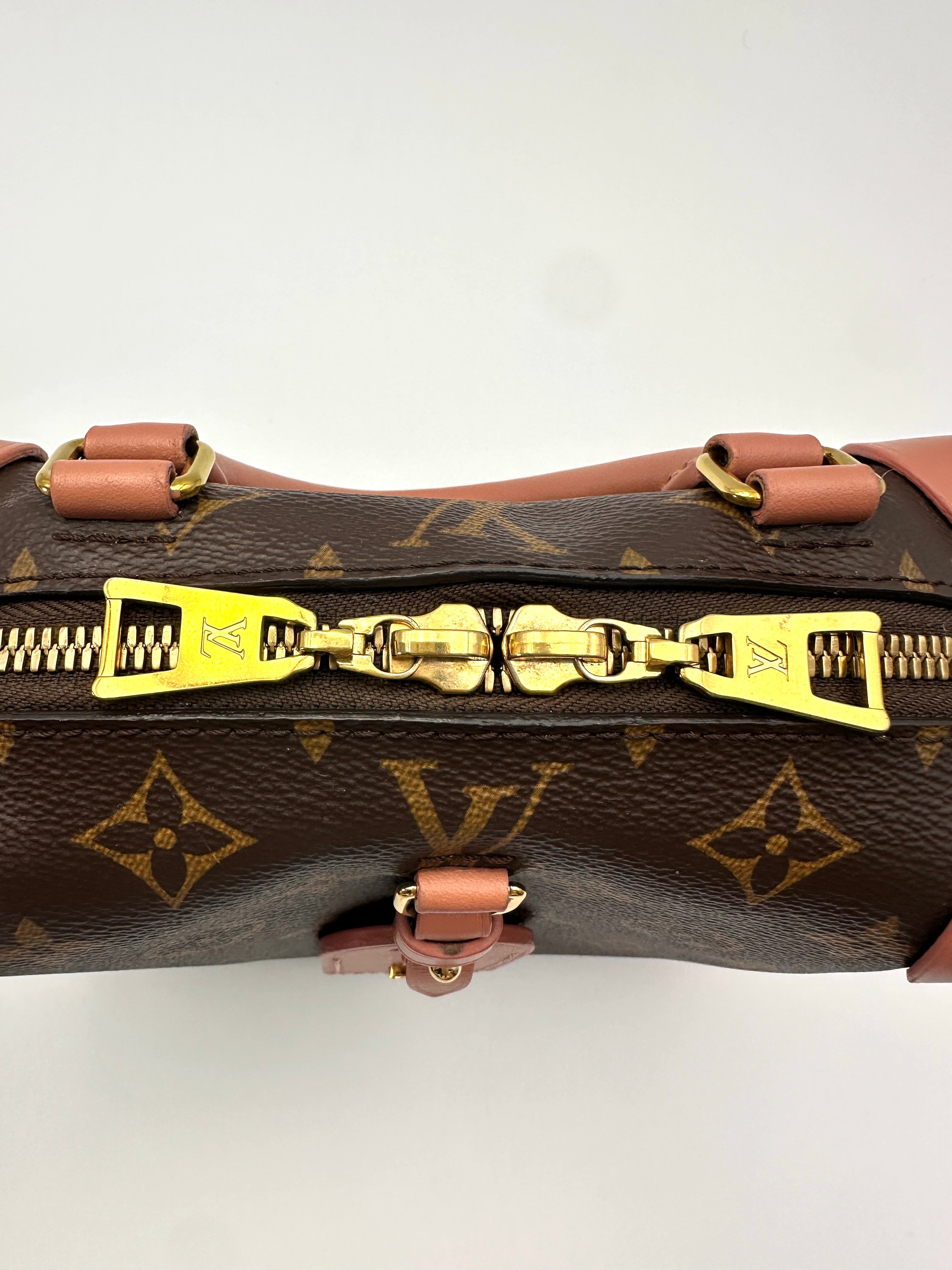Louis Vuitton Petite Malle Souple Monogram Empreinte & Pink Leather Handle Bag LV2991