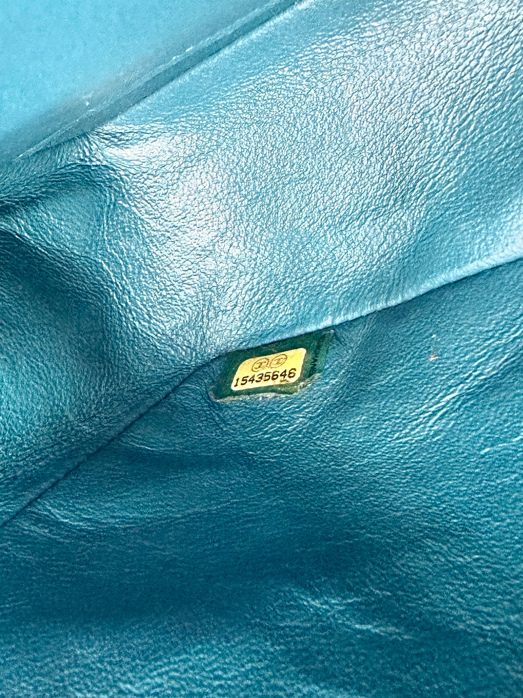 Chanel Classic Flap Blue Quilted Lambskin Medium Size Shoulder Bag With Silver Buckle(15***46) CC2134