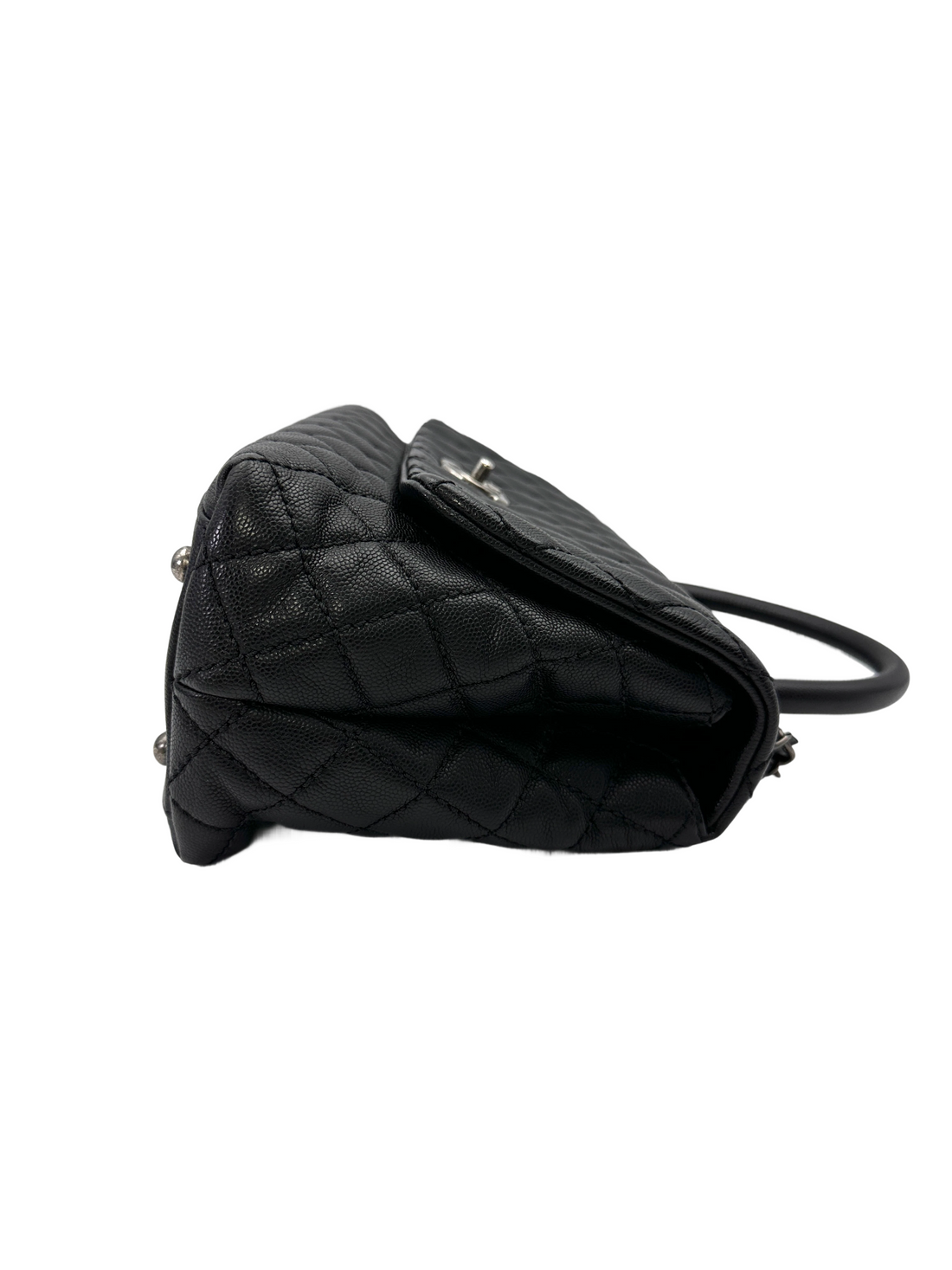 Chanel CoCo Handle Black Quilted Leather Large Size Shoulder Bag(21***28) CC2135