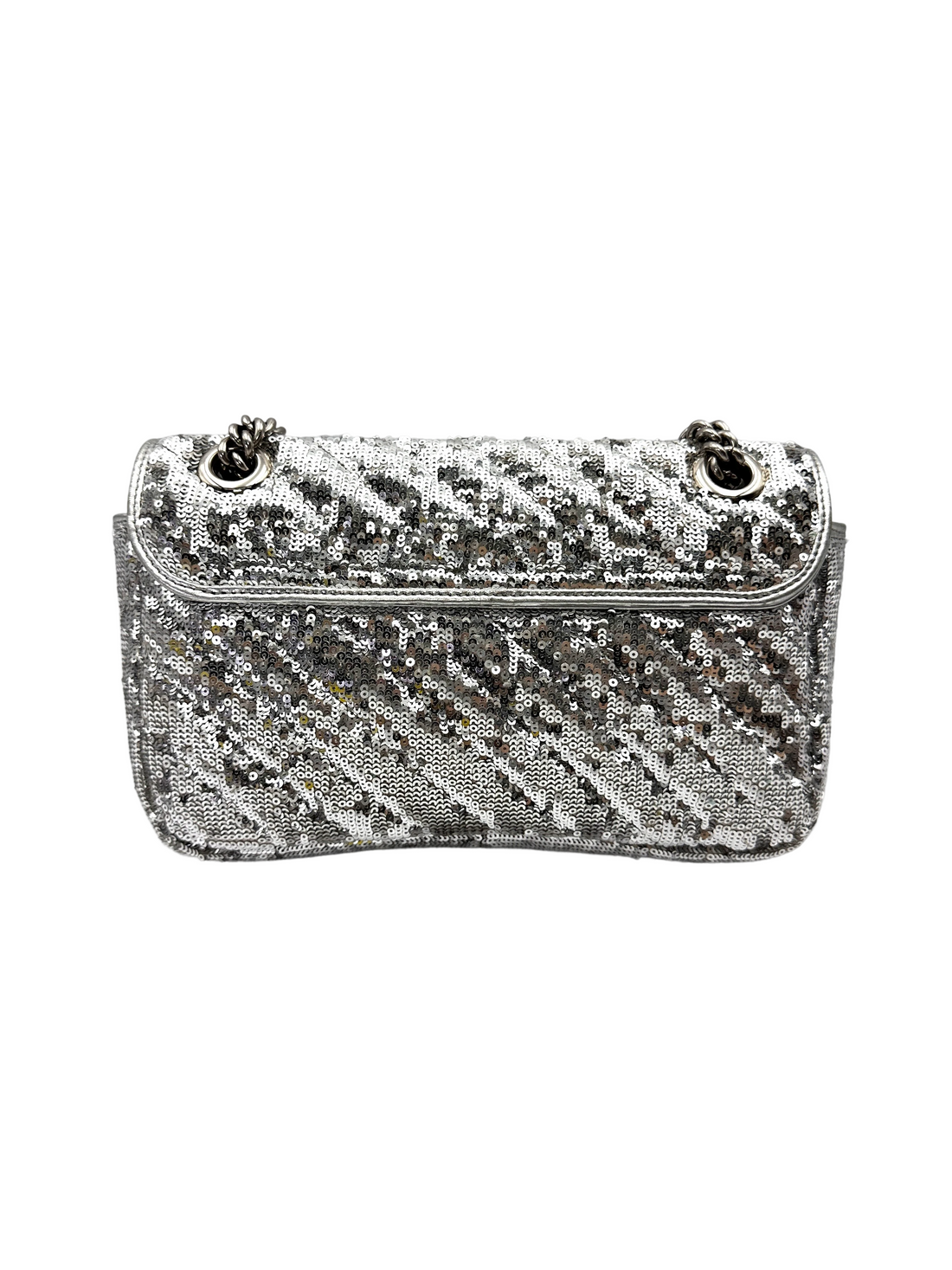 Gucci GG Marmont Silver Sequin Shoulder Bag GG1289