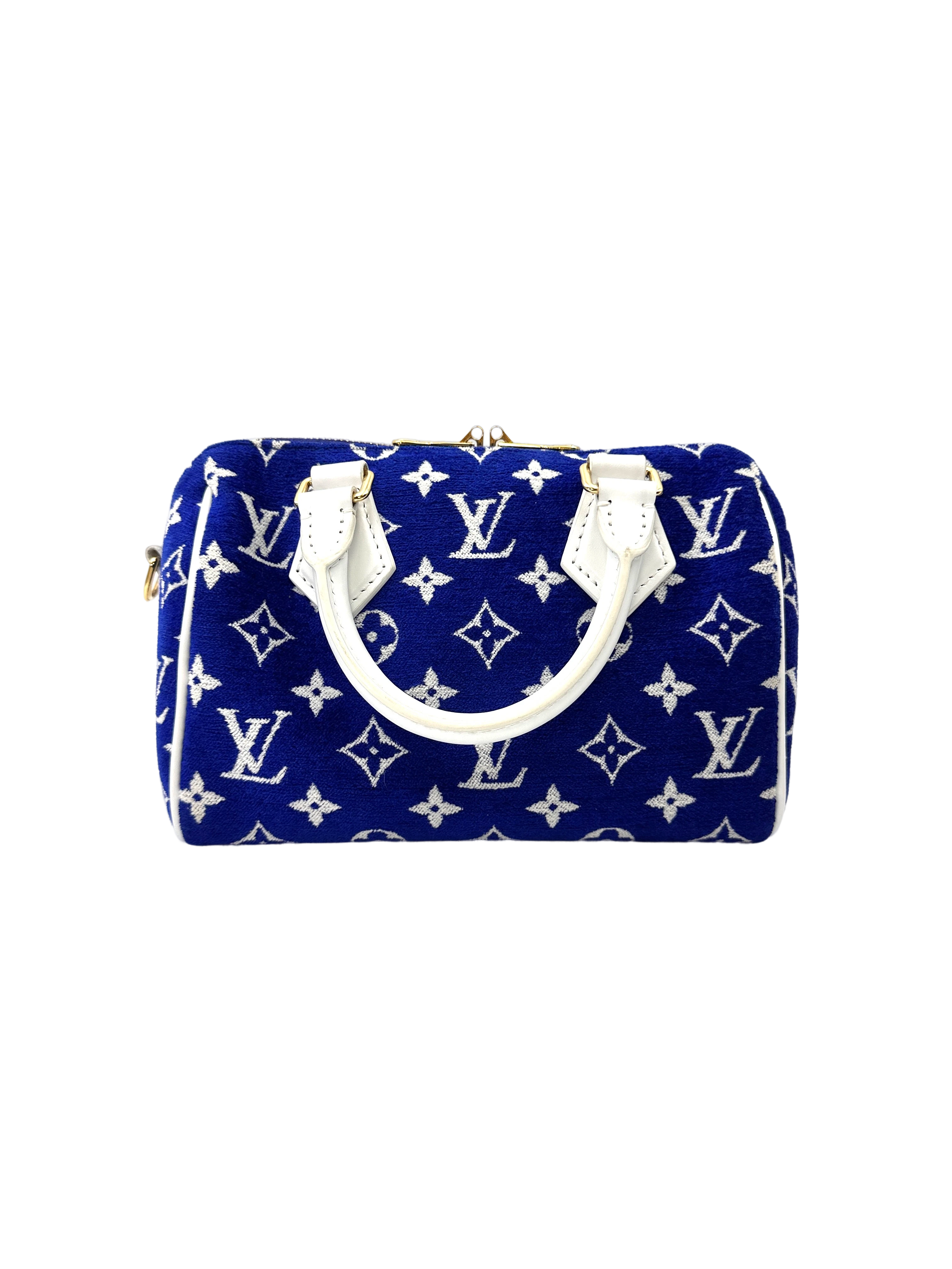 Louis Vuitton Speedy20 Blue/White Monogram Jacquard Handle Bag LV2992
