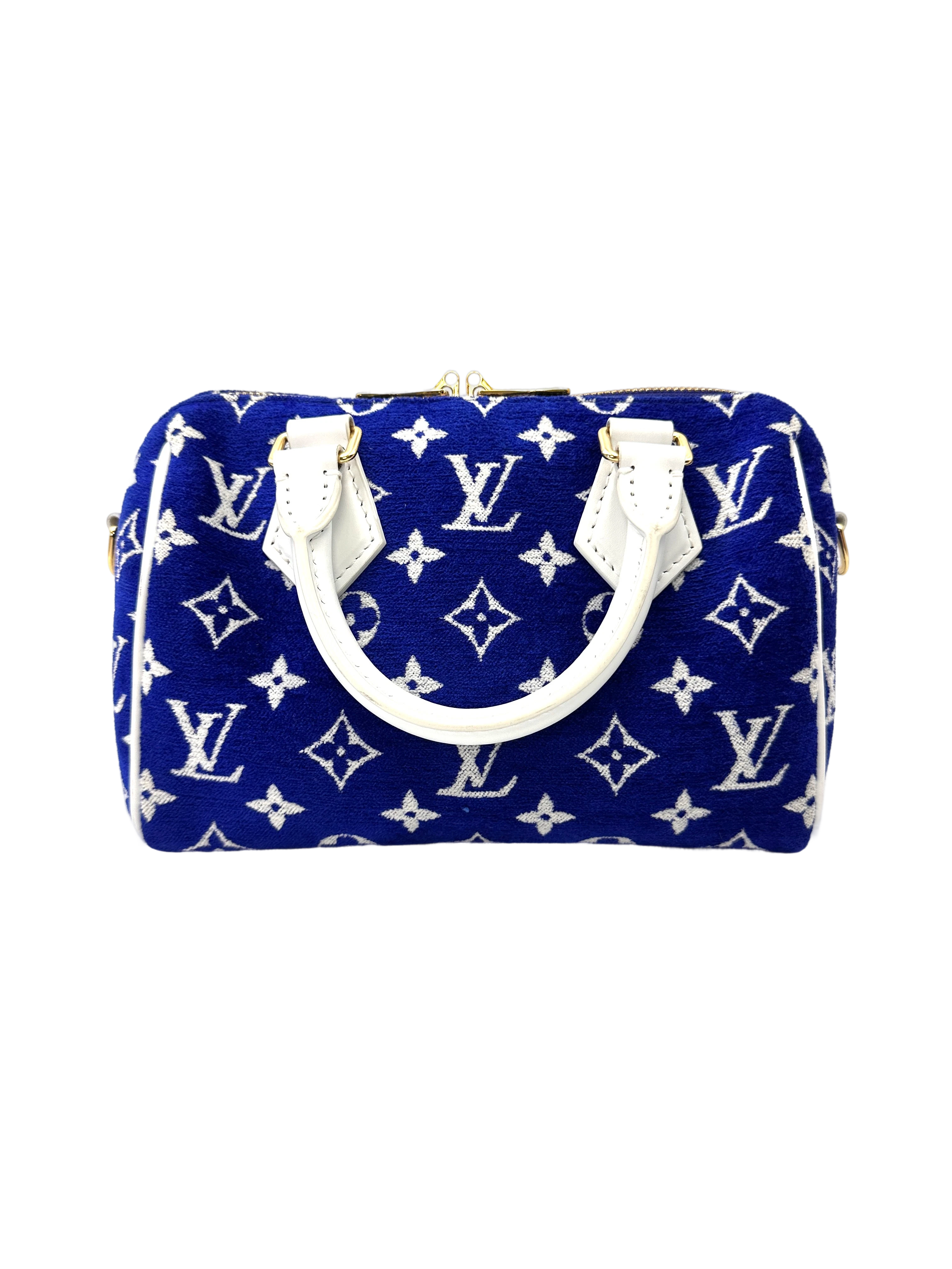 Louis Vuitton Speedy20 Blue/White Monogram Jacquard Handle Bag LV2992