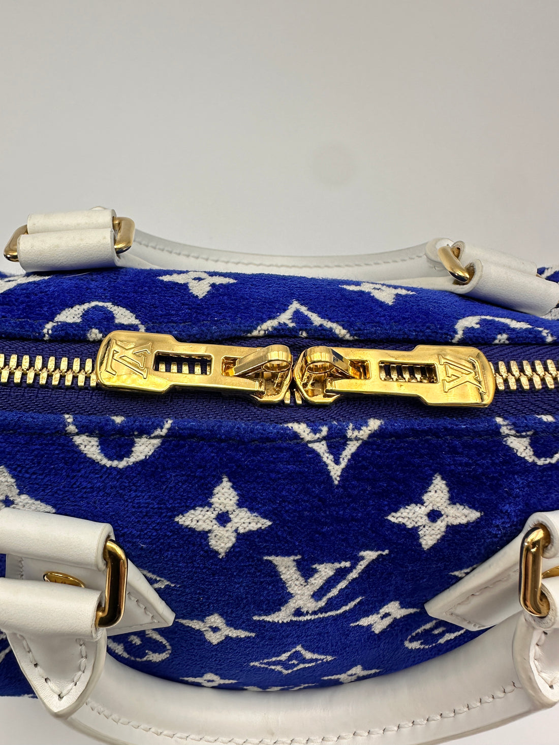 Louis Vuitton Speedy20 Blue/White Monogram Jacquard Handle Bag LV2992