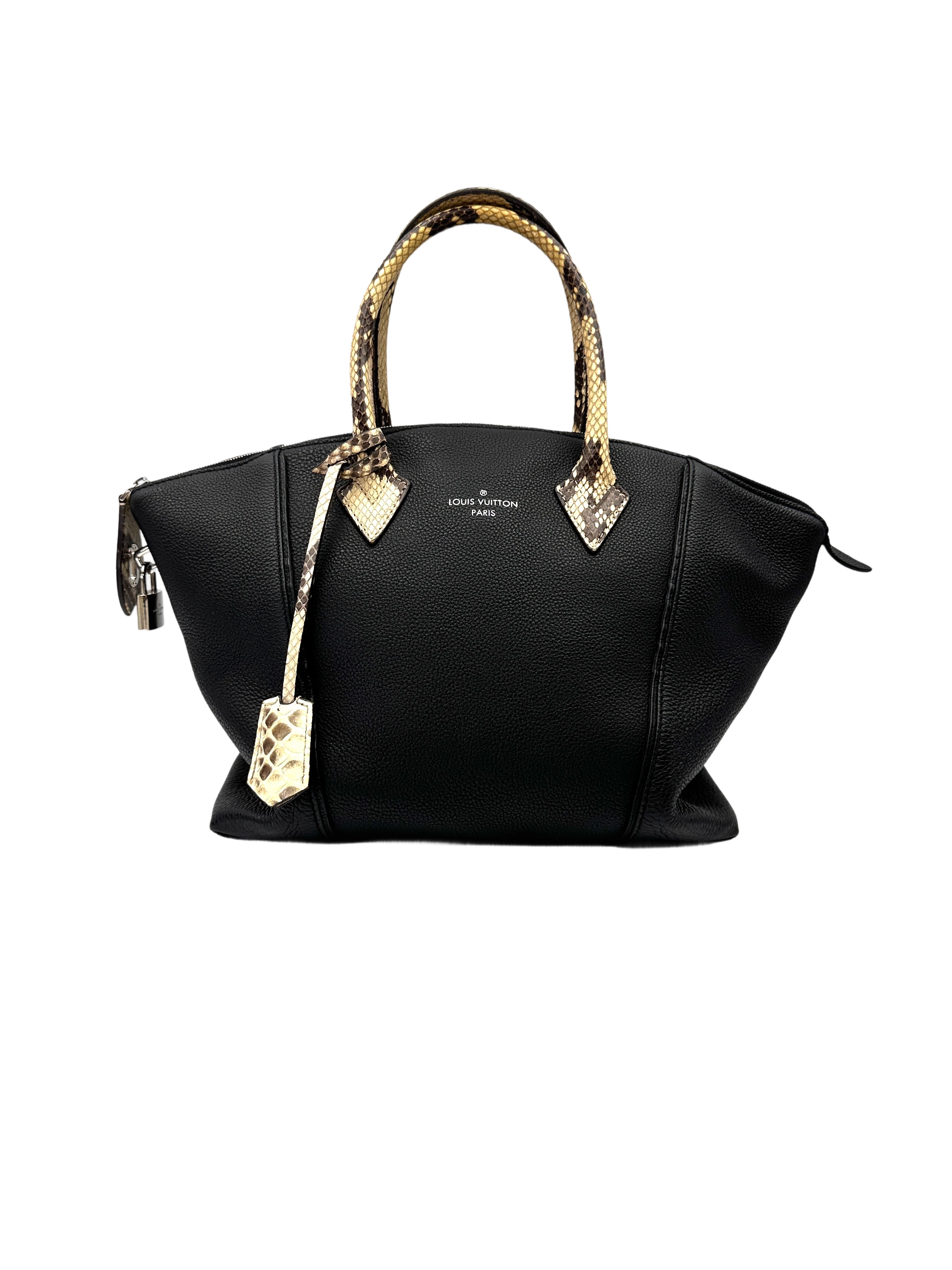 Louis Vuitton Lockit Black Leather Python Handle Bag LV2993