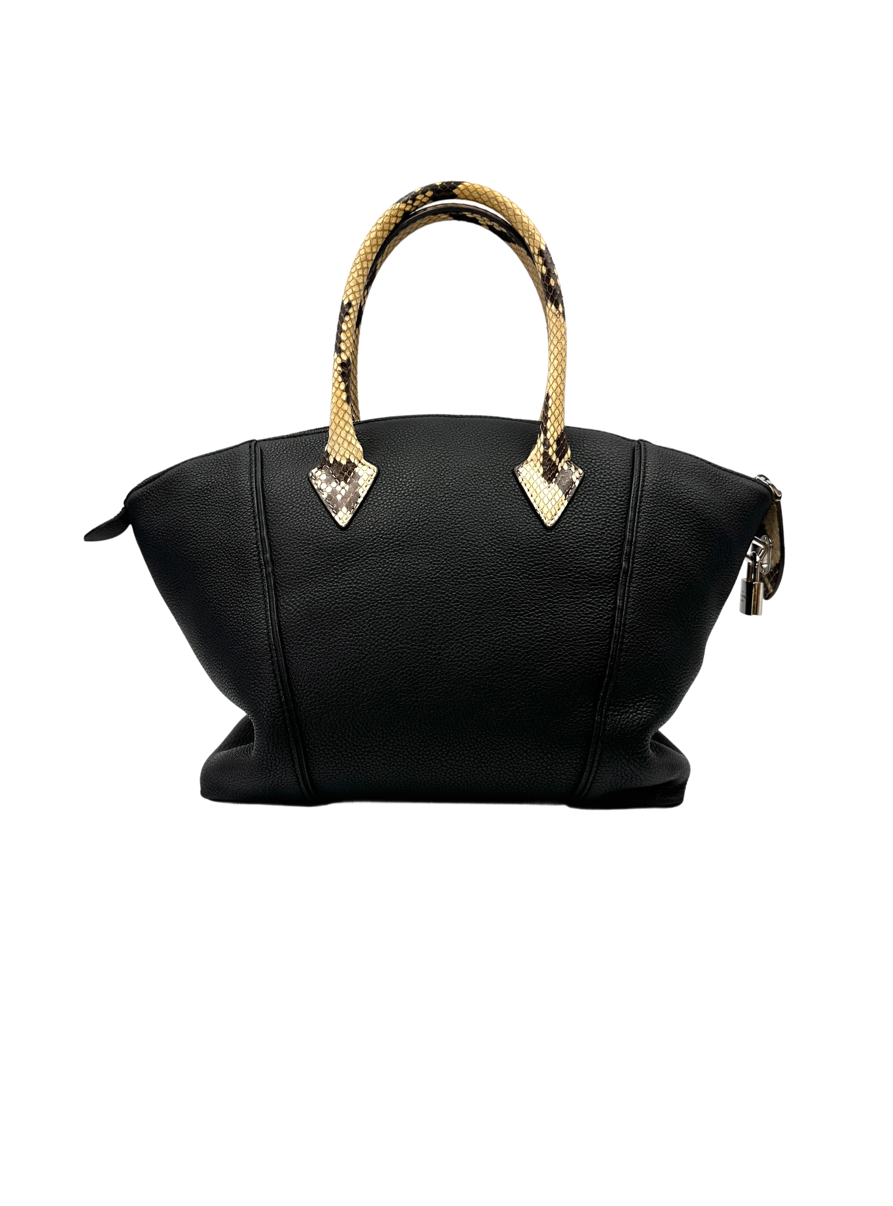 Louis Vuitton Lockit Black Leather Python Handle Bag LV2993