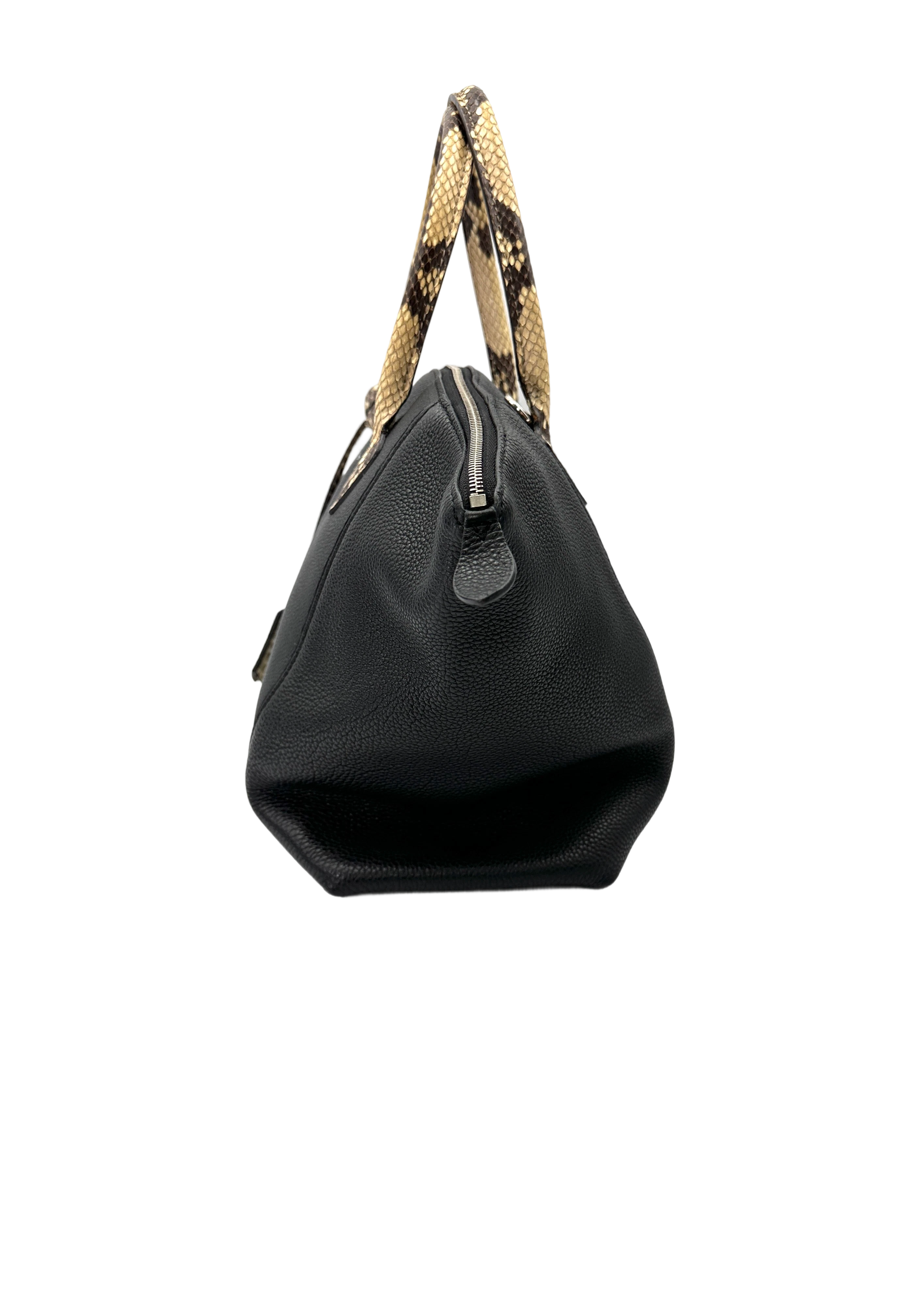 Louis Vuitton Lockit Black Leather Python Handle Bag LV2993