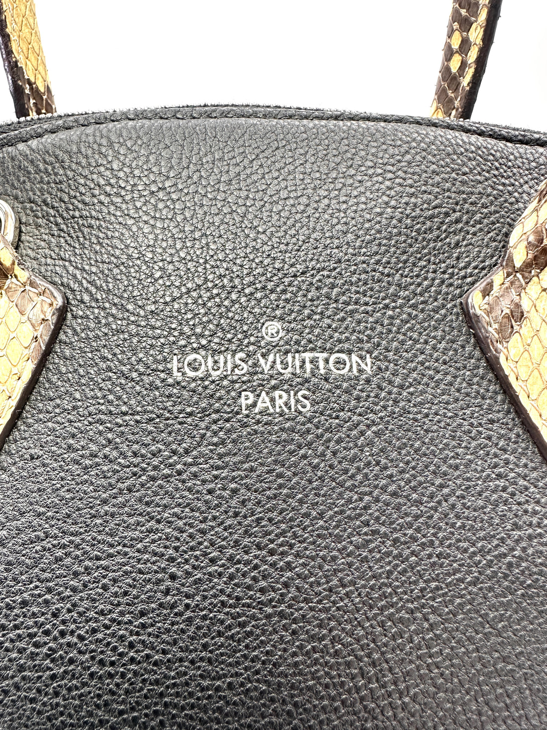 Louis Vuitton Lockit Black Leather Python Handle Bag LV2993