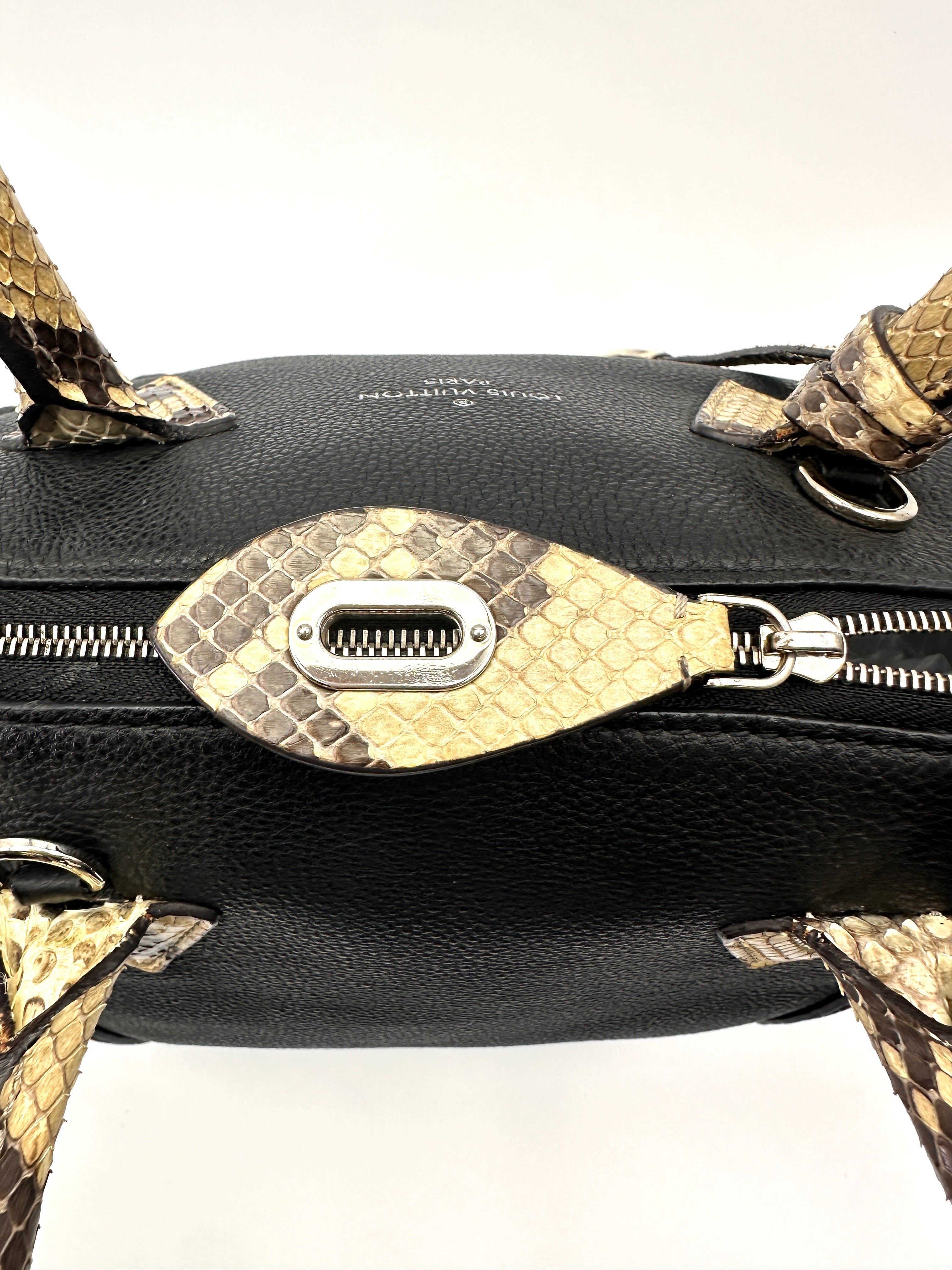 Louis Vuitton Lockit Black Leather Python Handle Bag LV2993