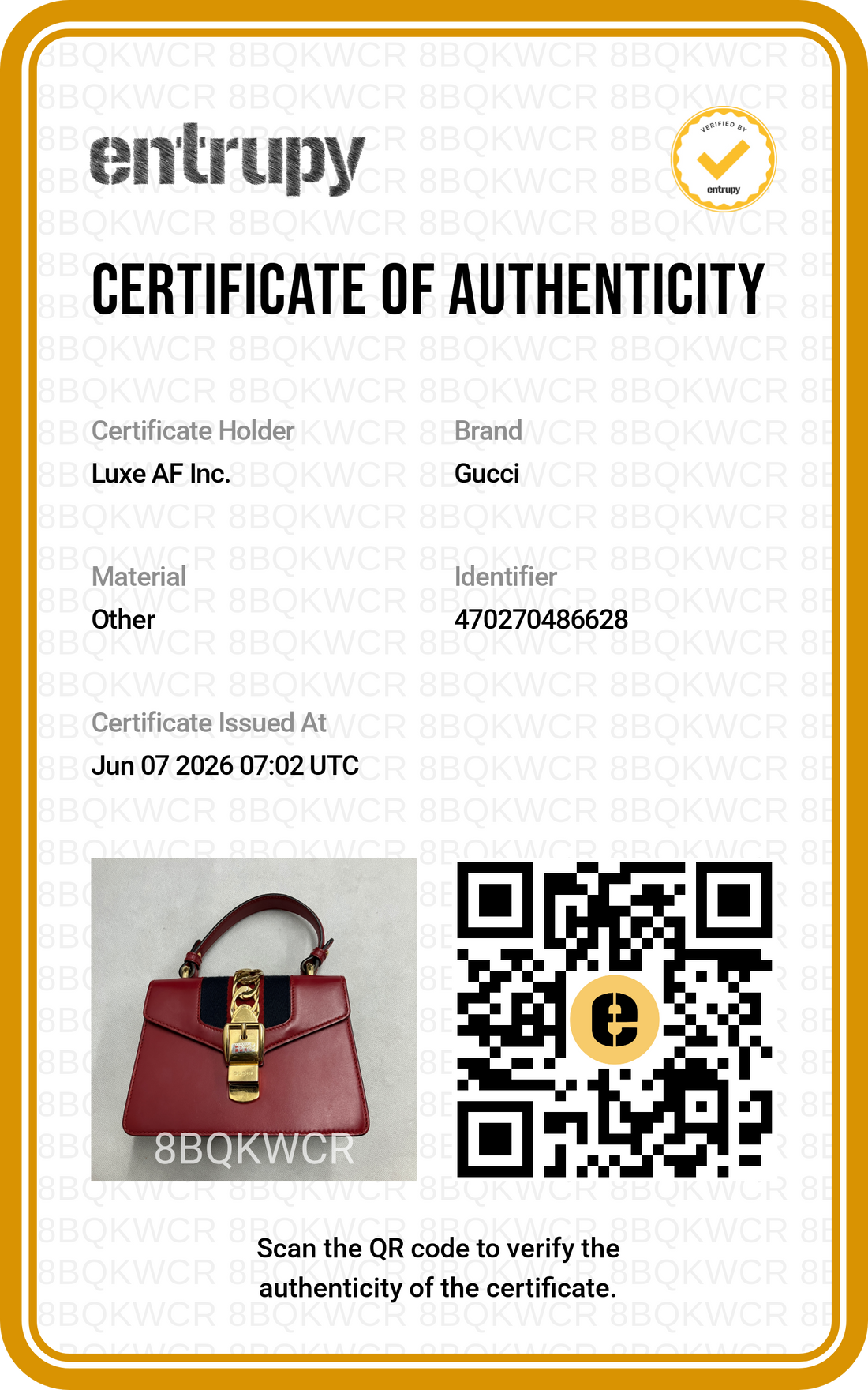 Gucci Sylvie Red Leather Small Size Top Handle Bag GG1338