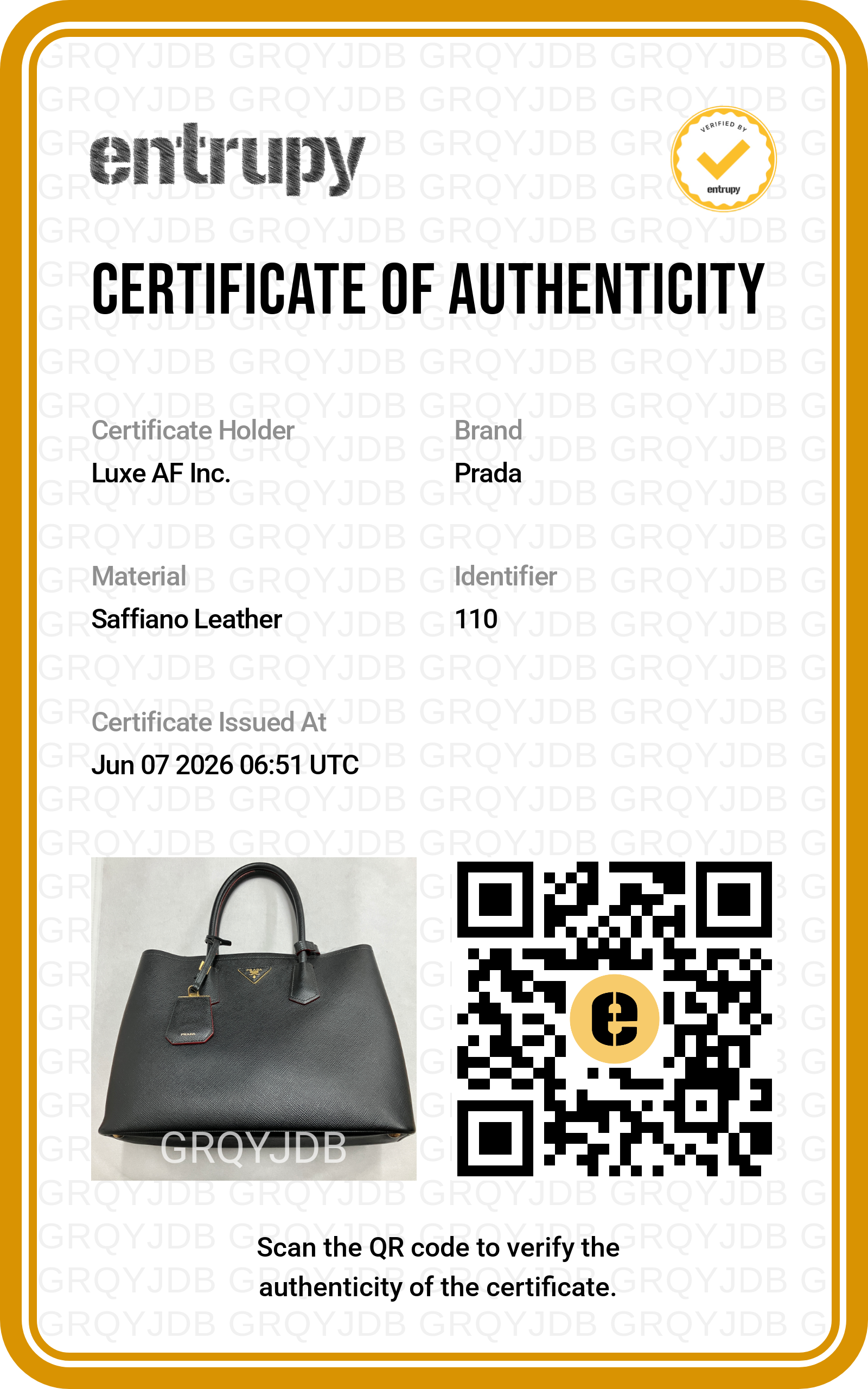 Prada Double Black Saffiano Cuir Leather Handle Bag PR510