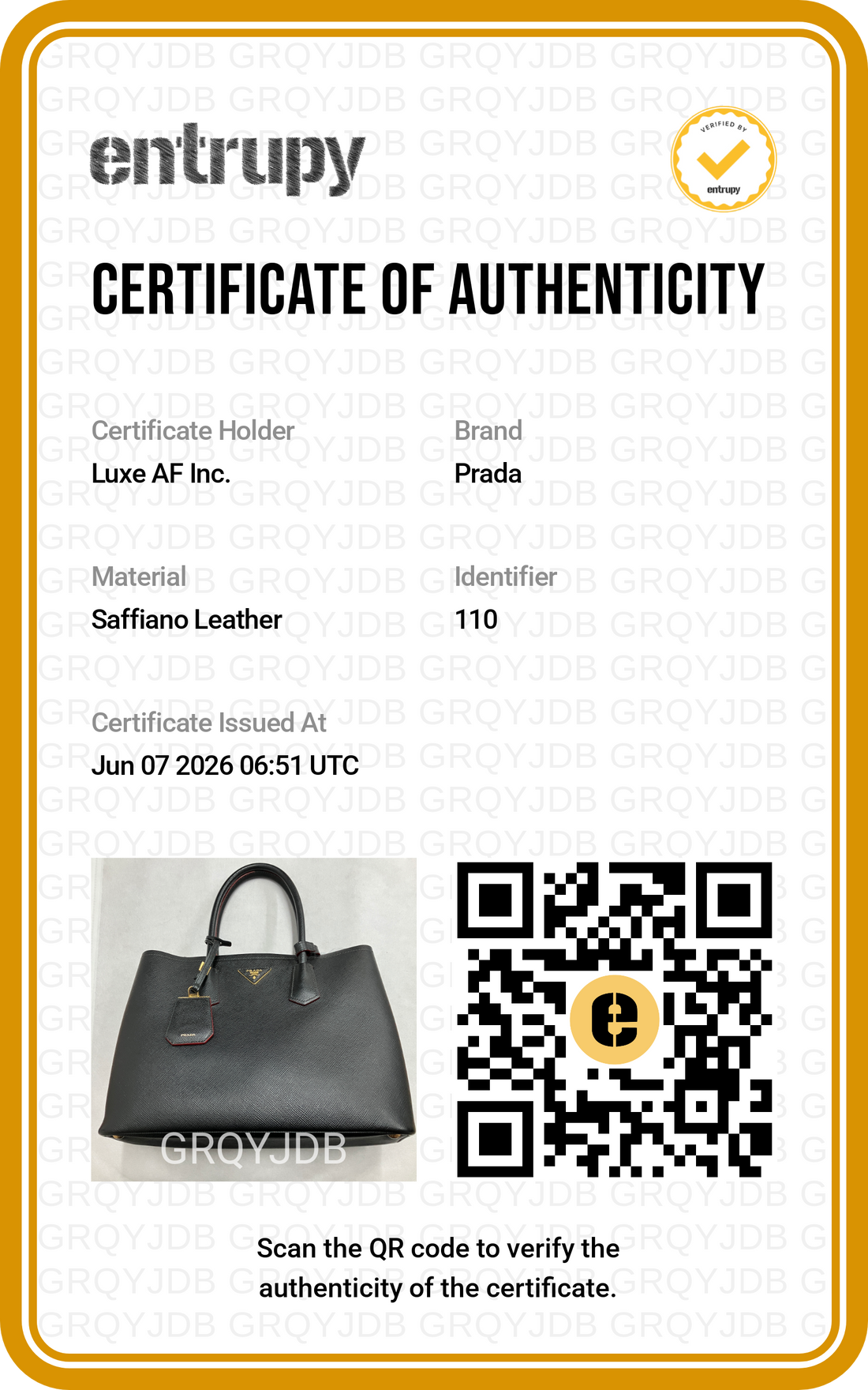 Prada Double Black Saffiano Cuir Leather Handle Bag PR510