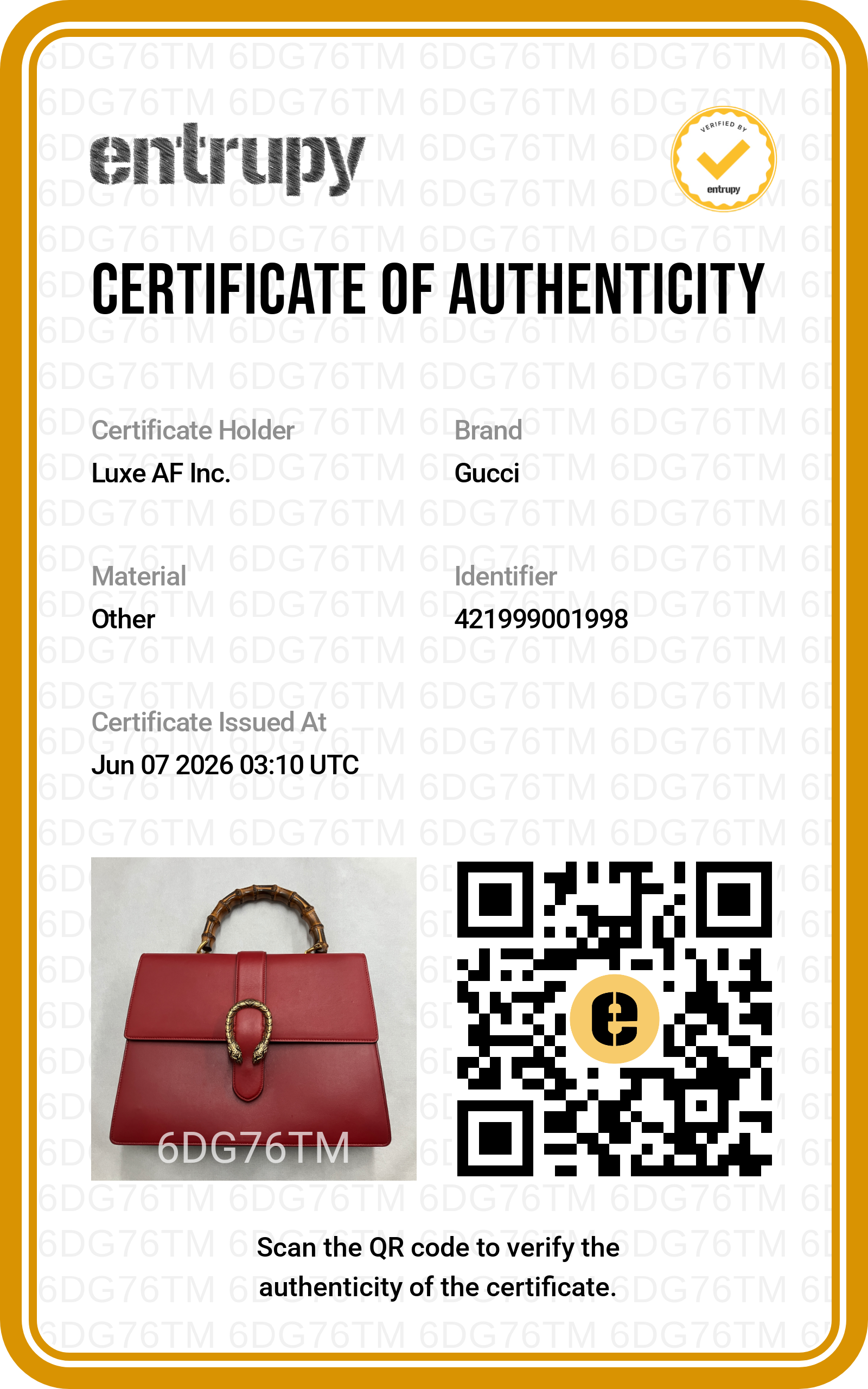Gucci Dionysus Red Leather Bamboo Top Handle Bag GG1277