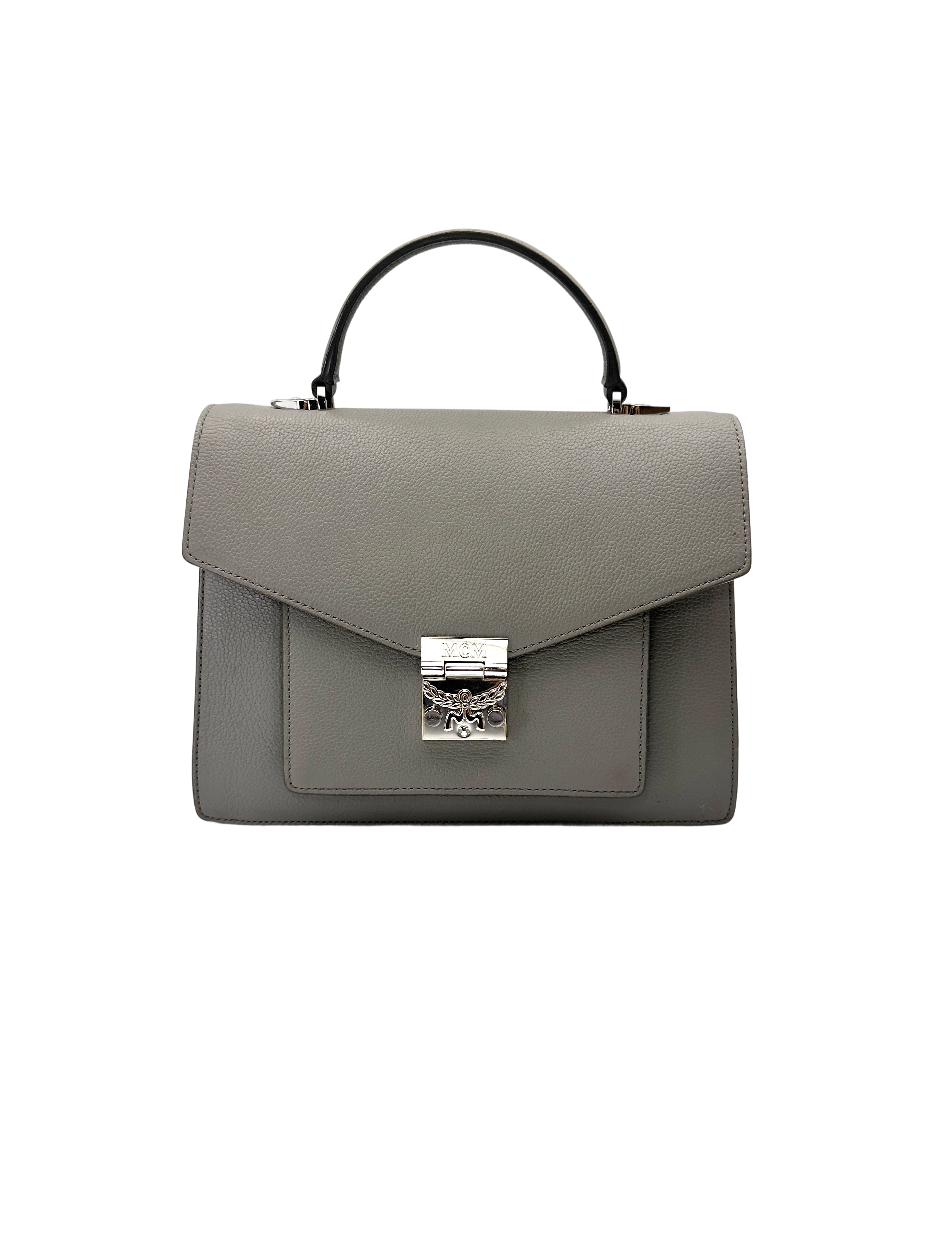 MCM Patricia Park Avenue Grey Leather Handle Bag MCM44