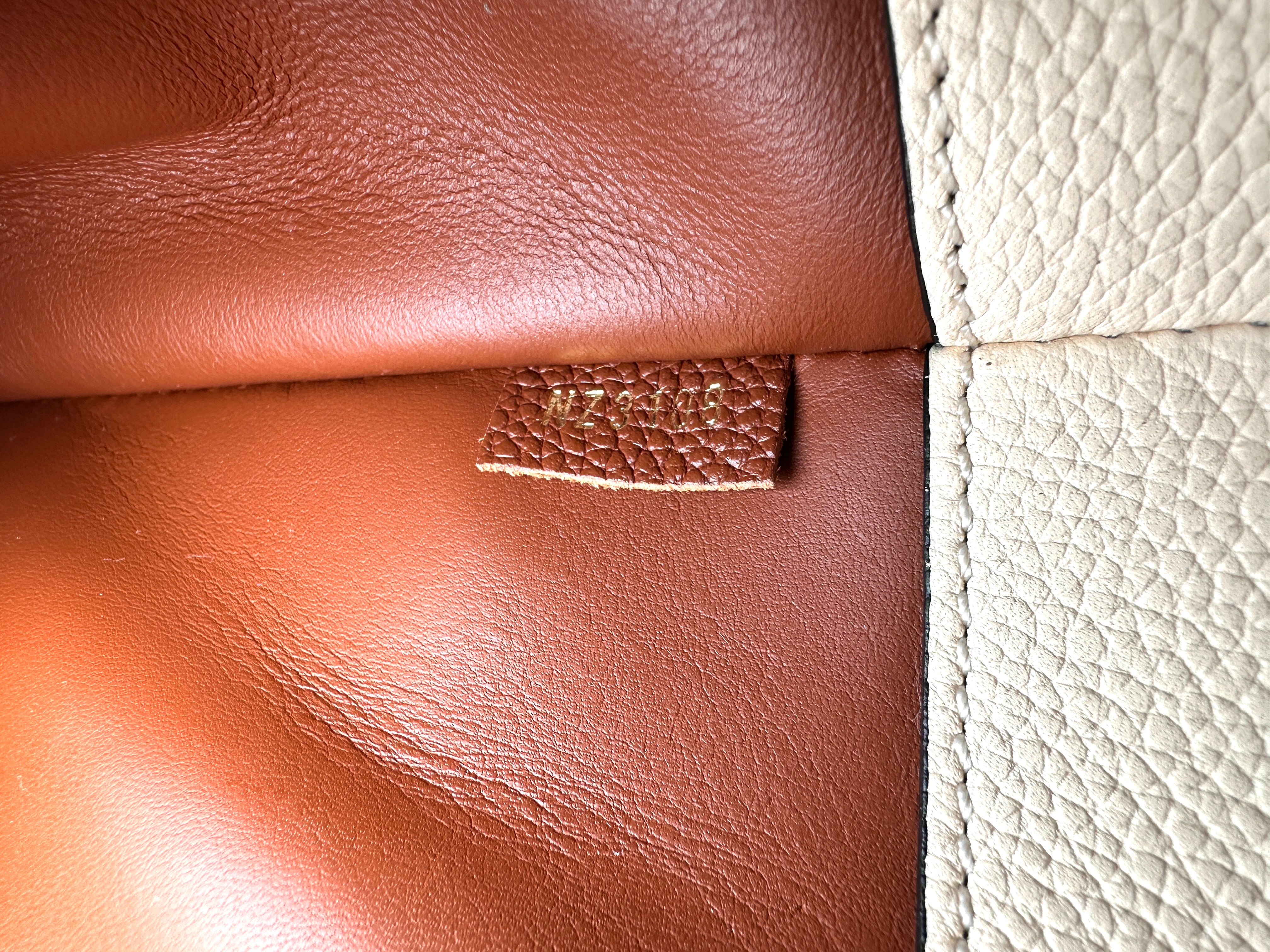 Louis Vuitton City Steamer MM Brown/White Grained Leather Handle Bag LV3001