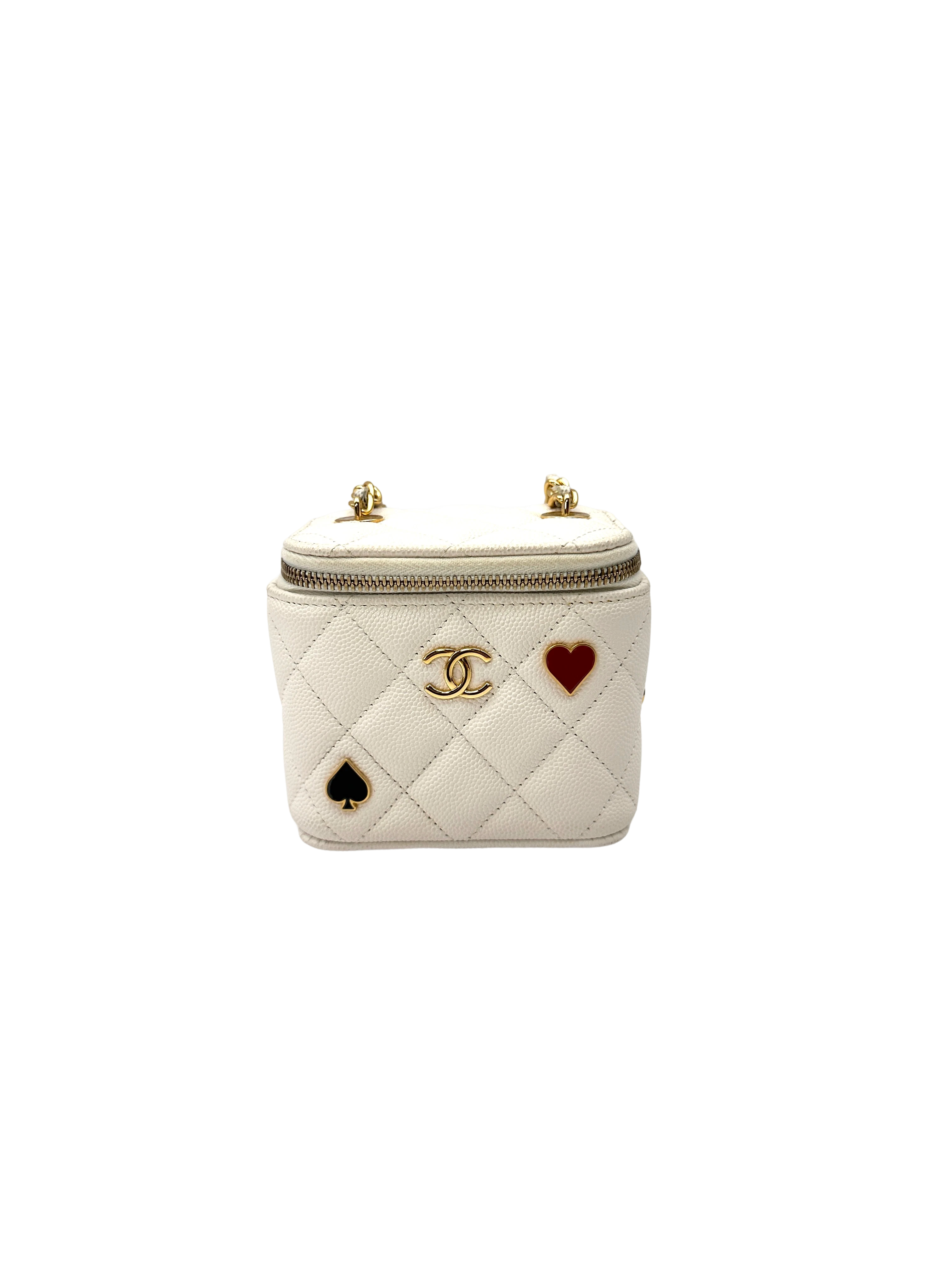 Chanel Cruise White Quilted Leather Vanity Case(TT***49) CC2137