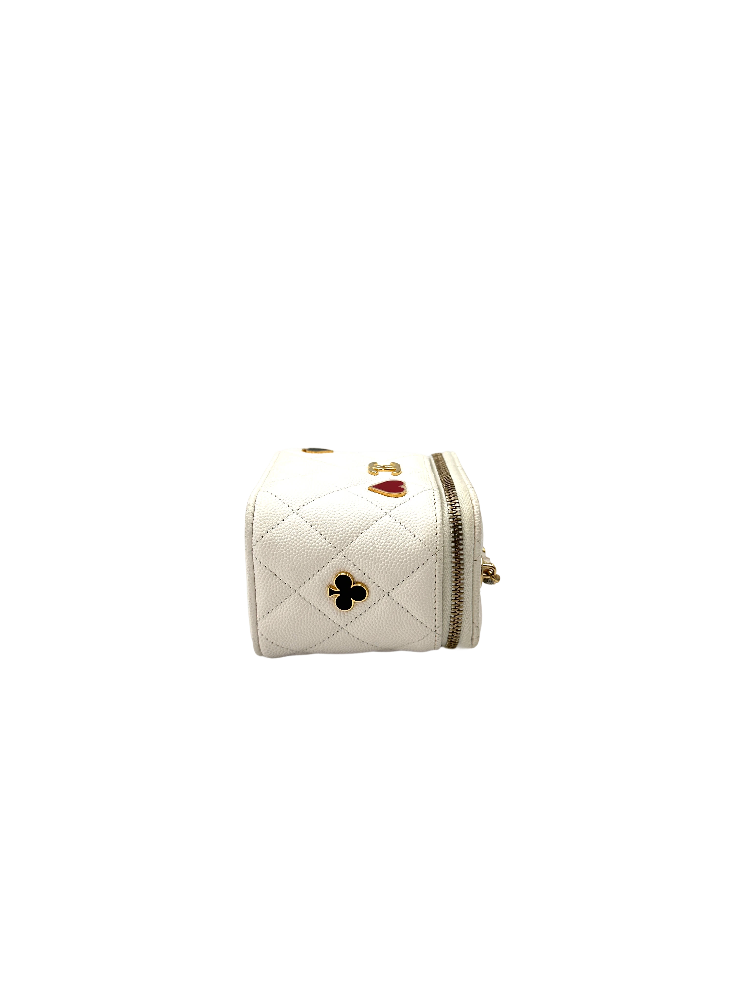 Chanel Cruise White Quilted Leather Vanity Case(TT***49) CC2137