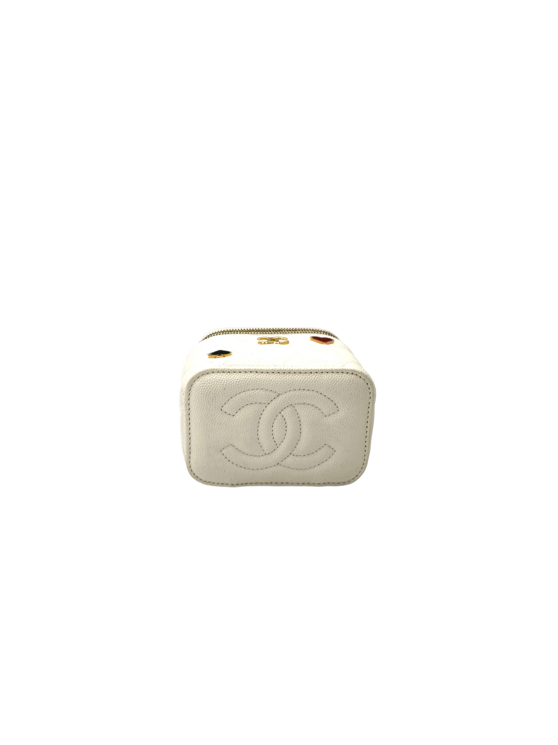Chanel Cruise White Quilted Leather Vanity Case(TT***49) CC2137