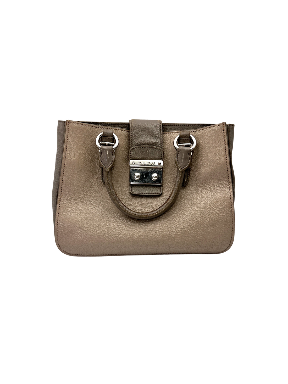 Miu Miu Madras Grey Leather Handle Bag MM36