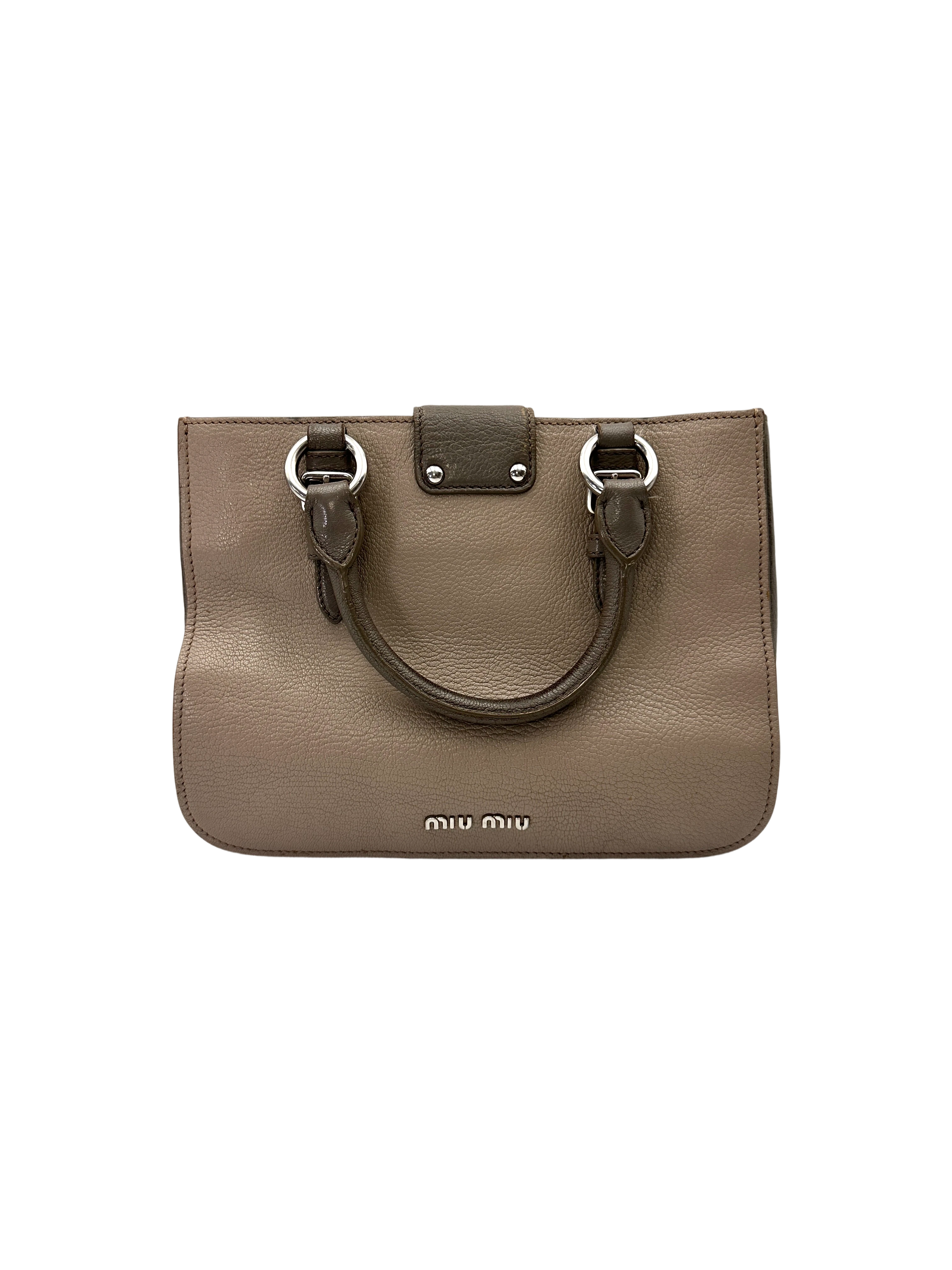 Miu Miu Madras Grey Leather Handle Bag MM36