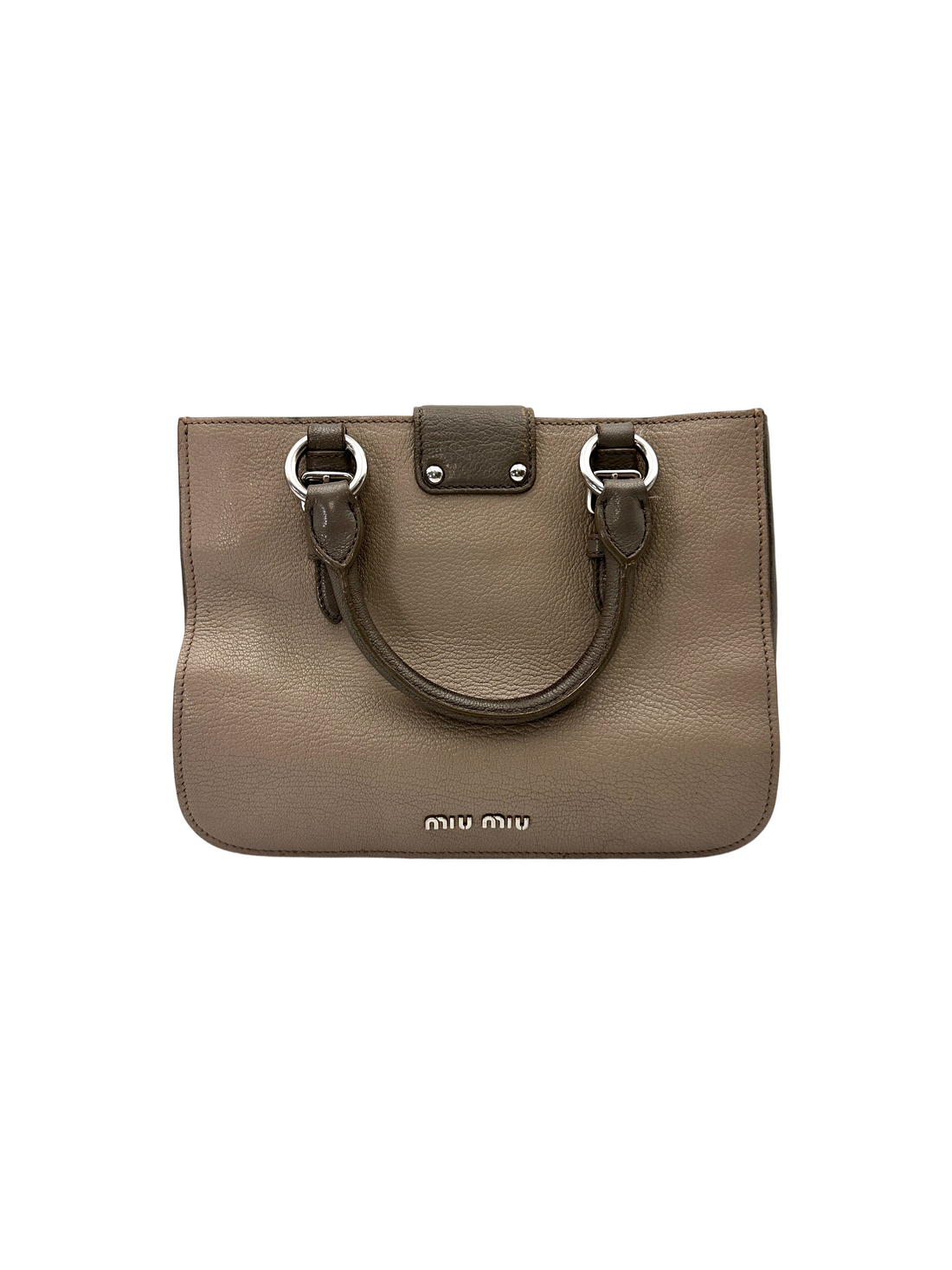 Miu Miu Madras Grey Leather Handle Bag MM36