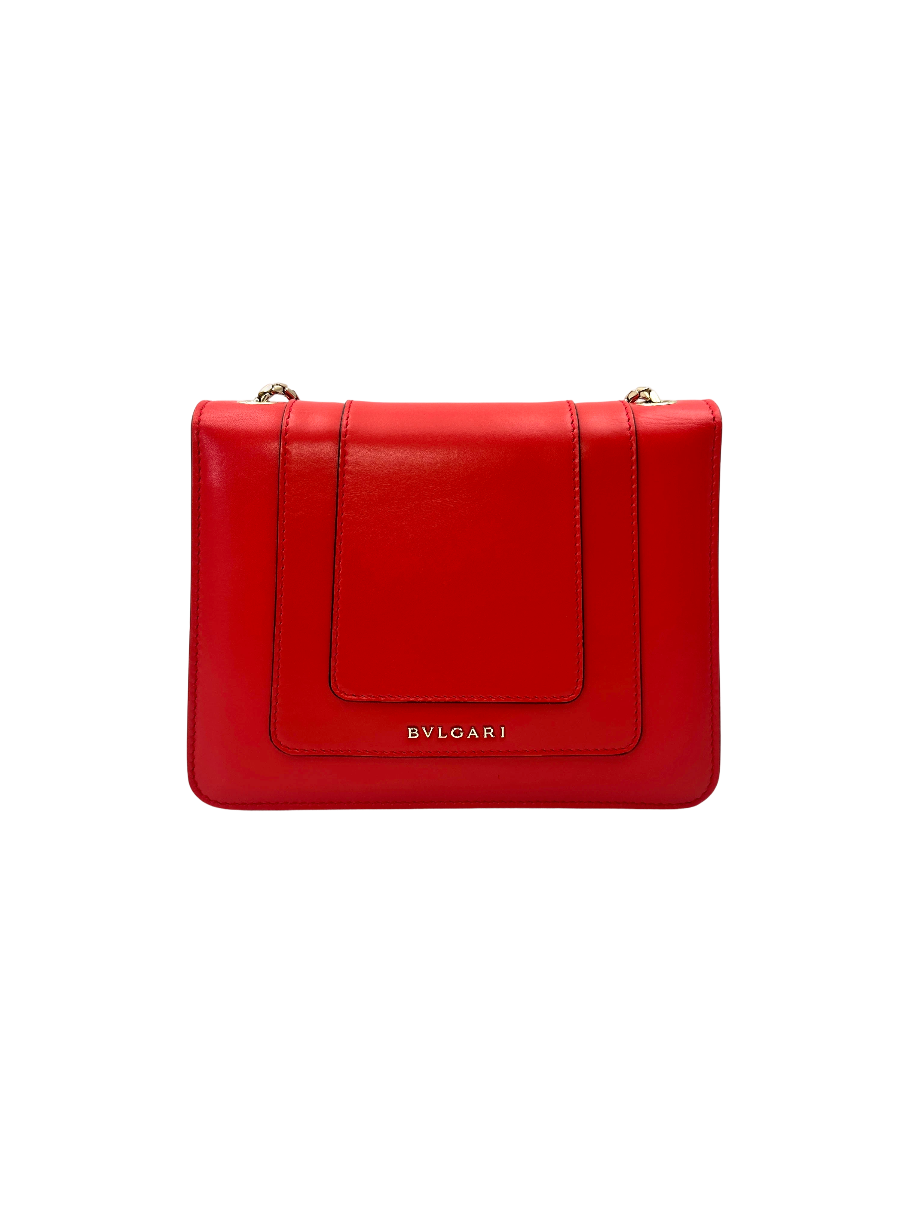 Bvlgari Serpenti Forever Red Leather Shoulder Bag BS46