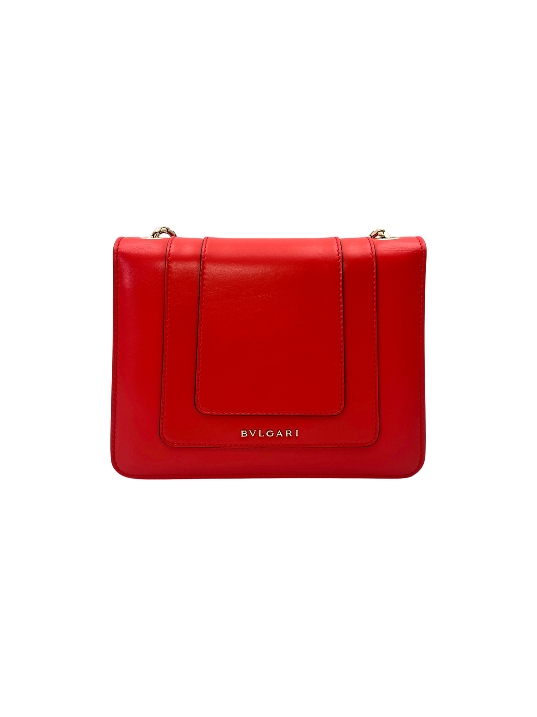 Bvlgari Serpenti Forever Red Leather Shoulder Bag BS46