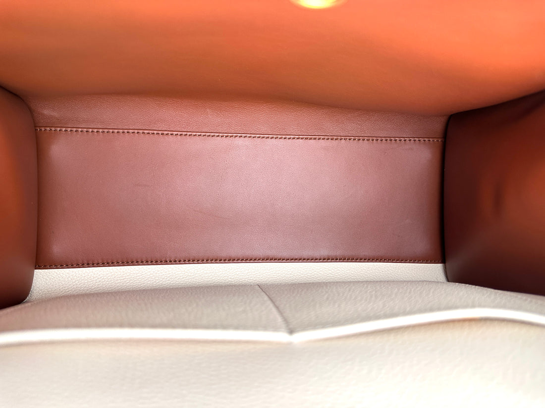 Louis Vuitton City Steamer MM Brown/White Grained Leather Handle Bag LV3001