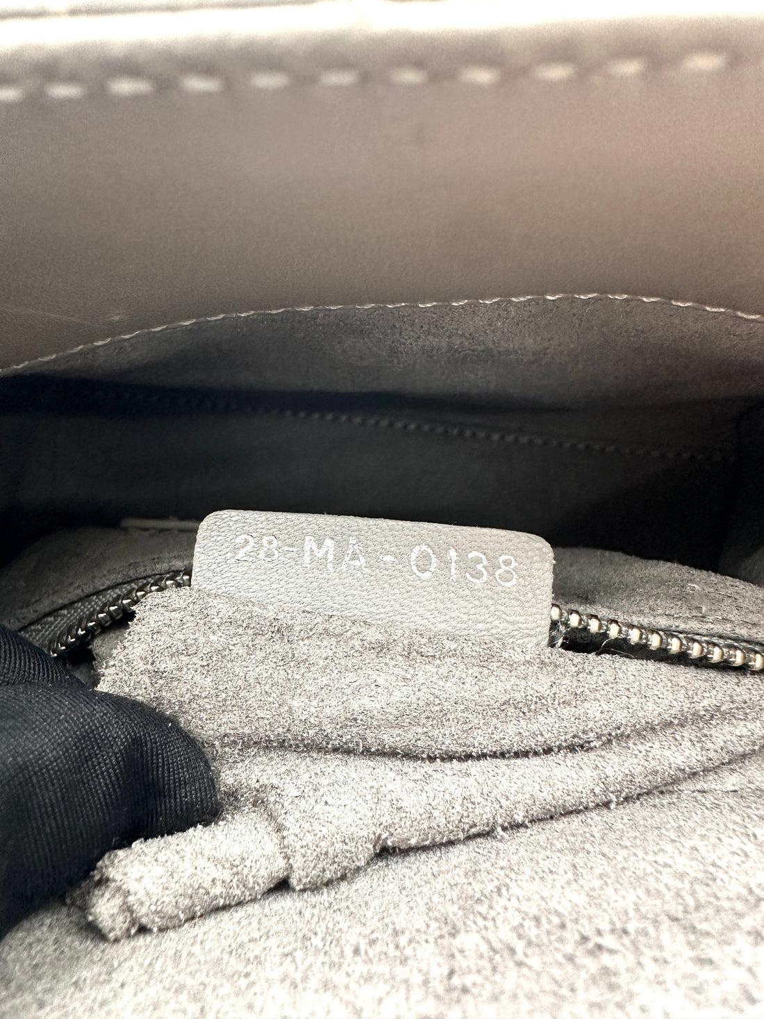 Christian Dior Lady Dior Grey Cannage Lambskin Handle Bag With Silver Charms DR793