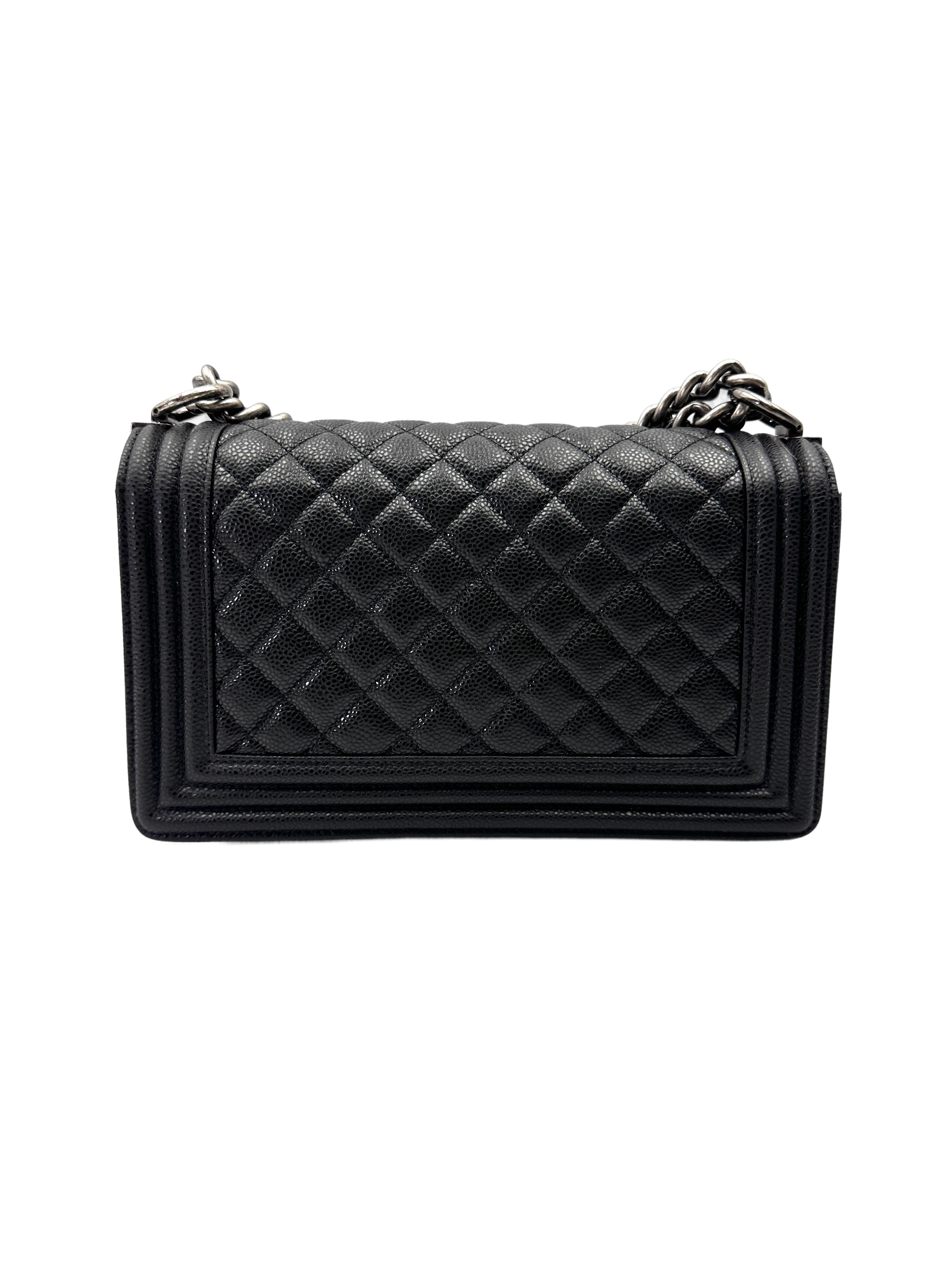Chanel LeBoy Black Quilted Leather Flap Bag With Silver Buckle(17***04) CC2140