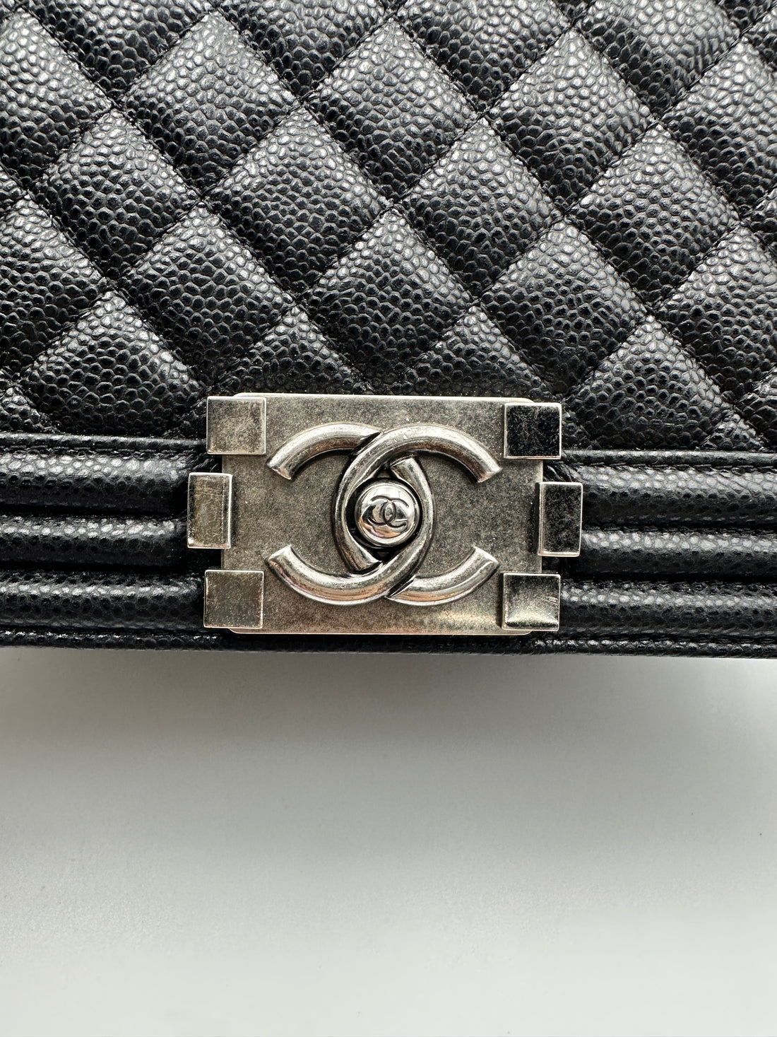 Chanel LeBoy Black Quilted Leather Flap Bag With Silver Buckle(17***04) CC2140