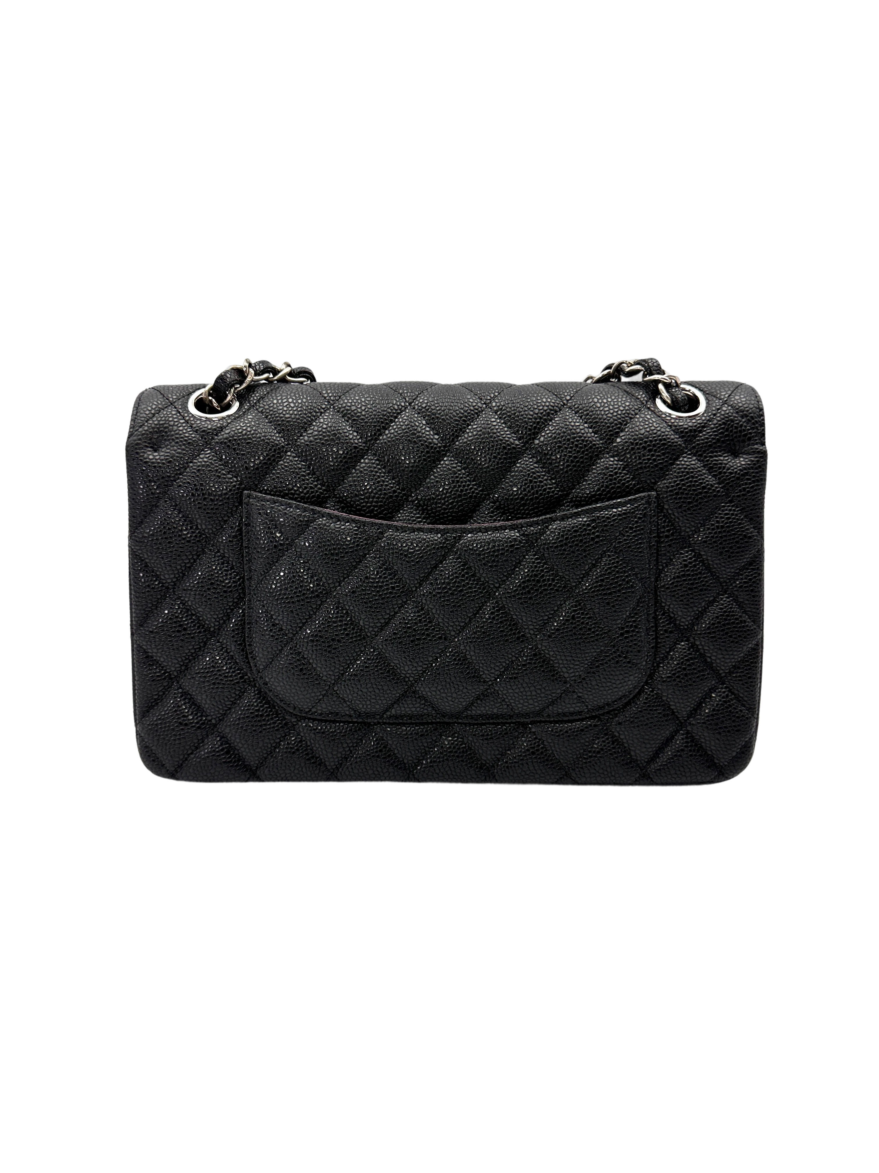 Chanel Classic Flap Black Quilted Leather Medium Size Shoulder Bag(15***25) CC2139