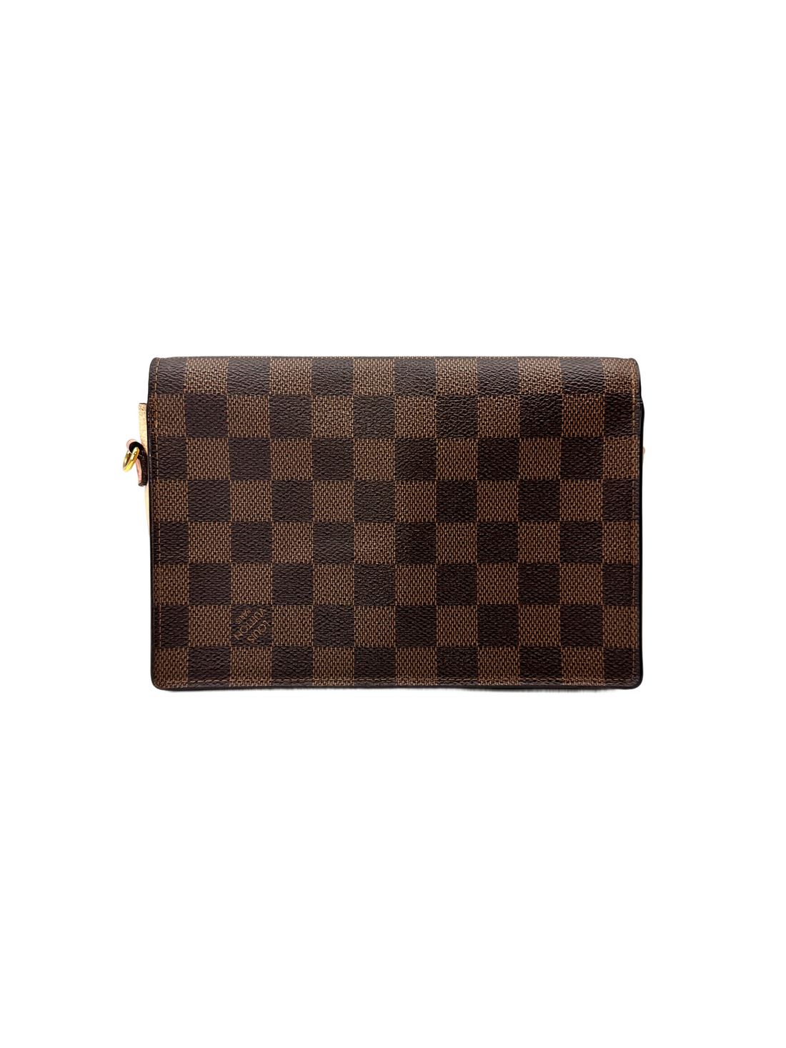 Louis Vuitton Vavin Damier Ebene & Beige Leather Canvas Wallet On Chain LV3004