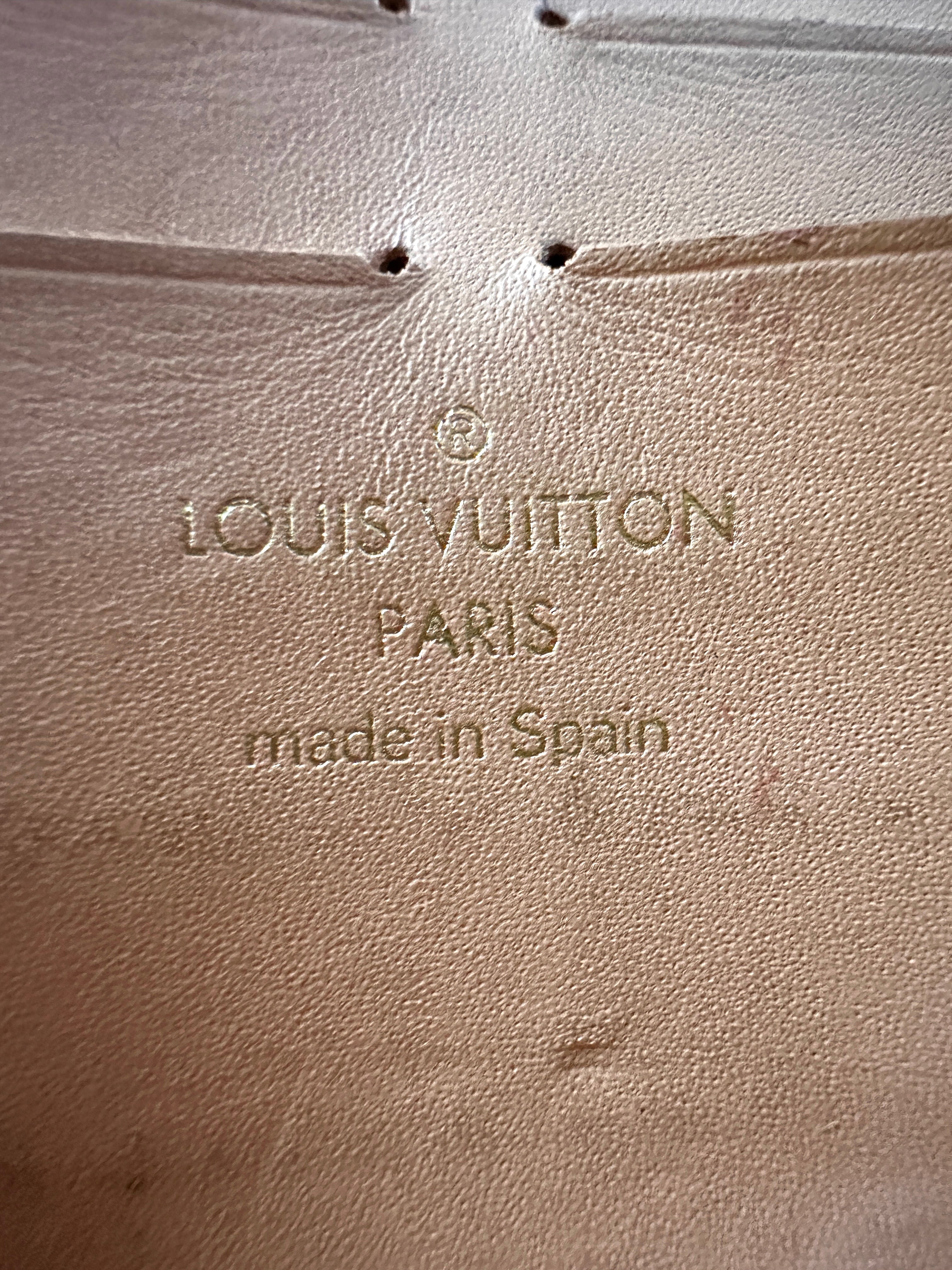 Louis Vuitton Vavin Damier Ebene & Beige Leather Canvas Wallet On Chain LV3004