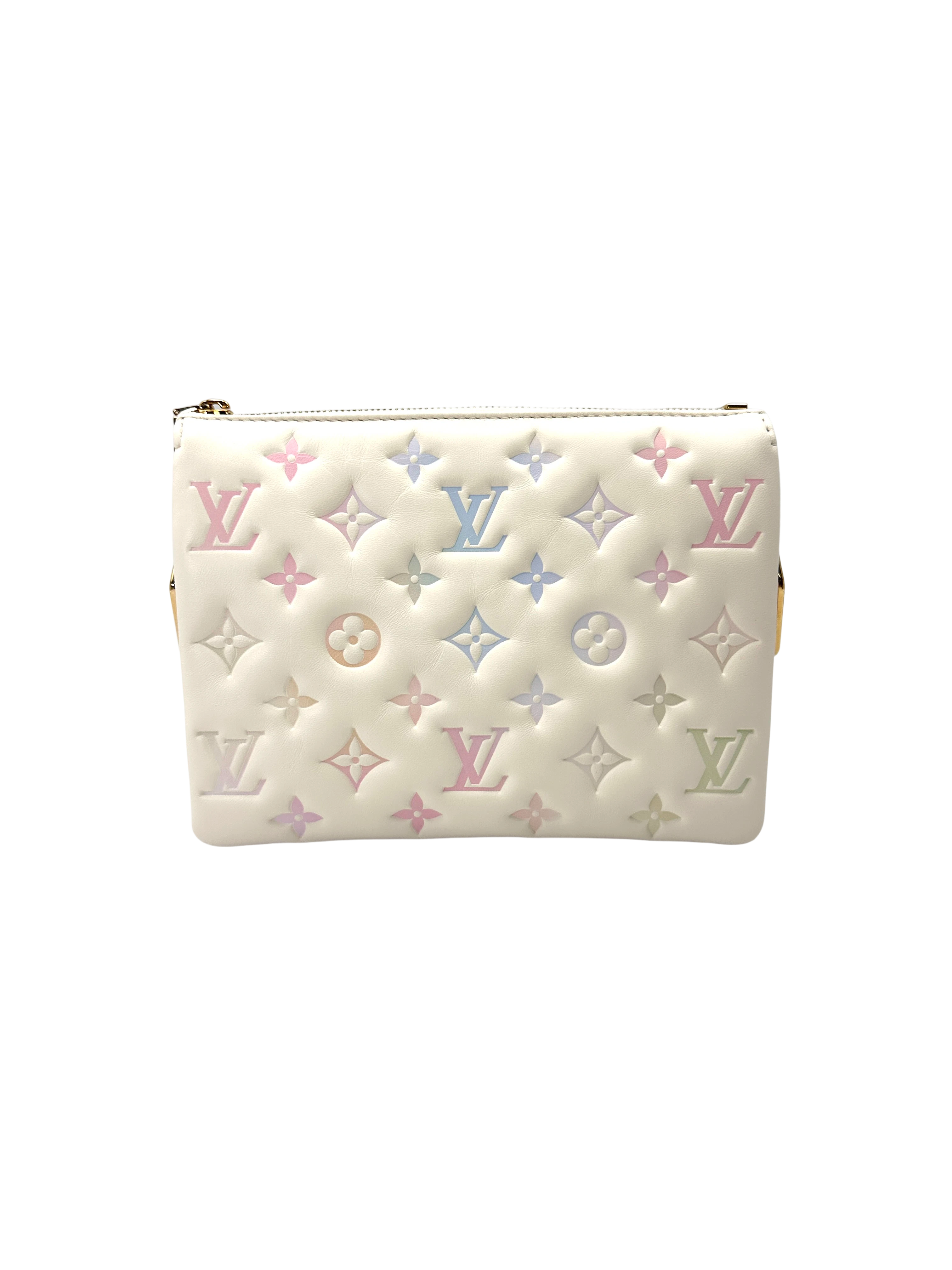 Louis Vuitton Coussin BB Milky Way White Monogram Embossed Puffy Leather Shoulder Bag LV3005