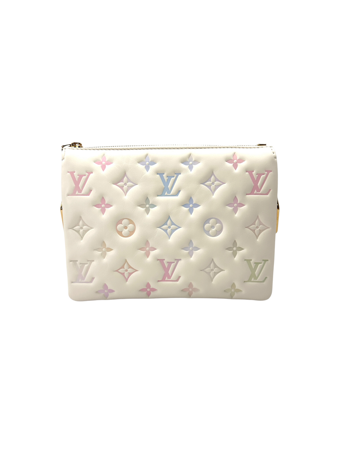 Louis Vuitton Coussin BB Milky Way White Monogram Embossed Puffy Leather Shoulder Bag LV3005