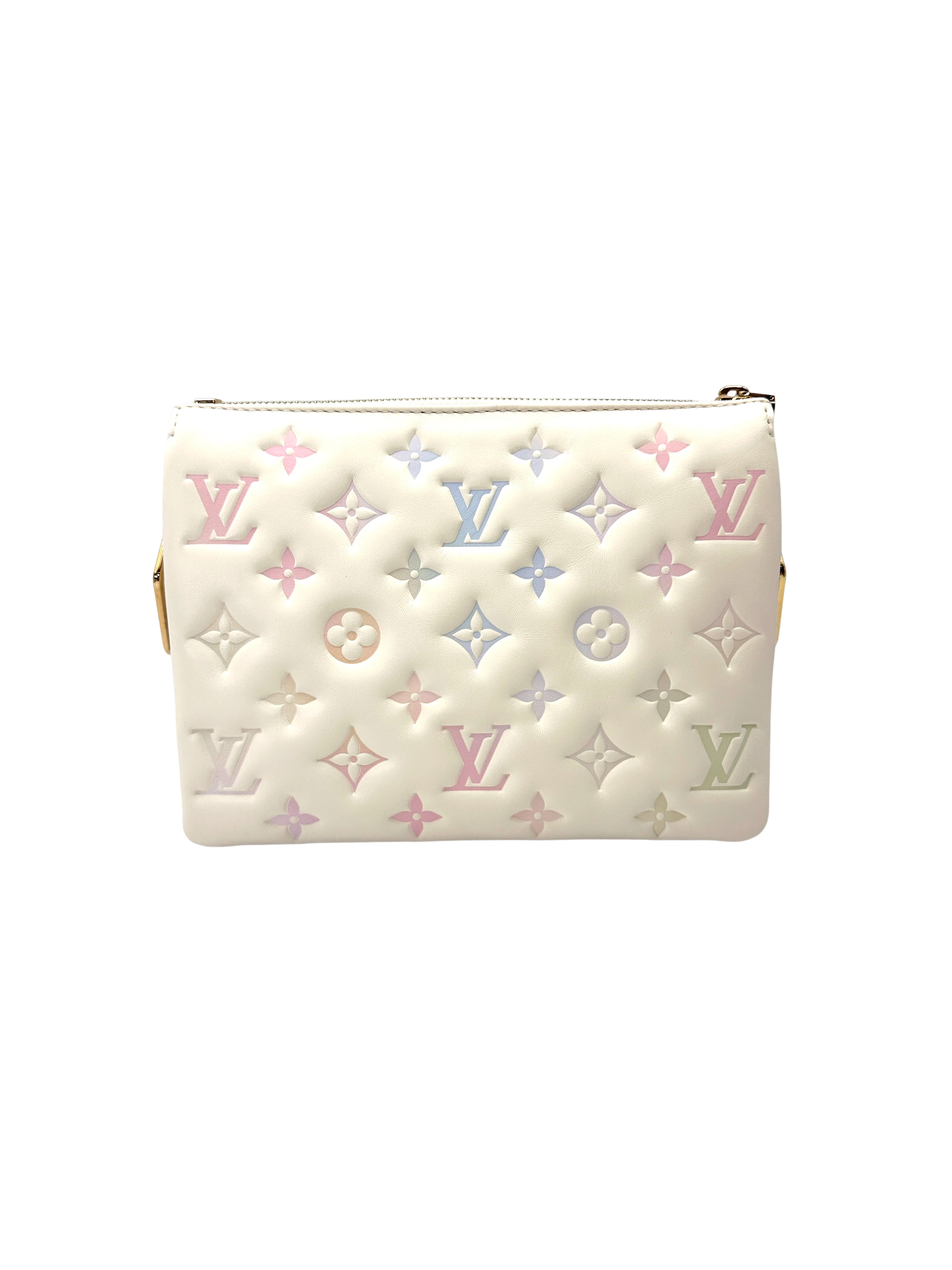Louis Vuitton Coussin BB Milky Way White Monogram Embossed Puffy Leather Shoulder Bag LV3005