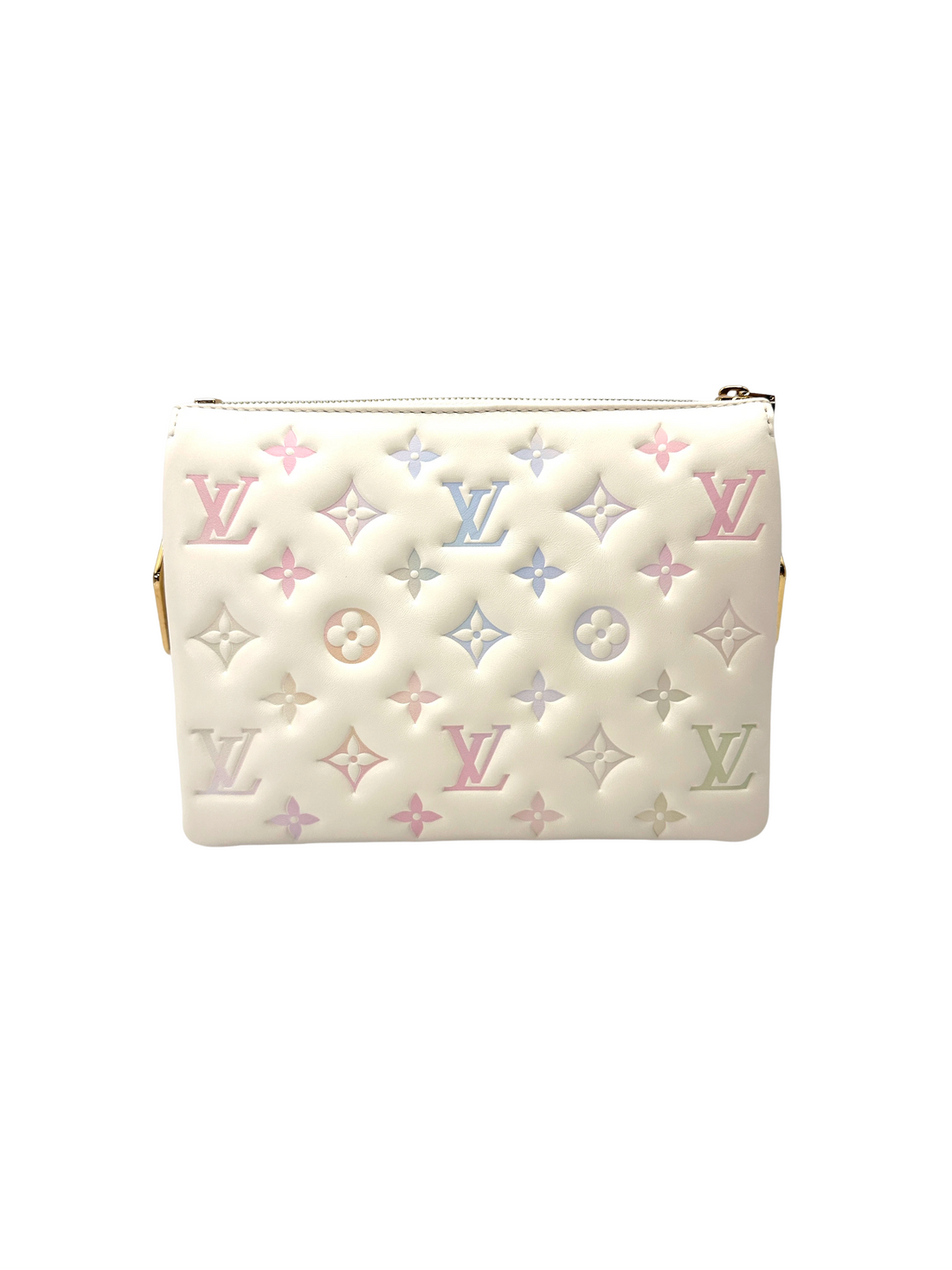 Louis Vuitton Coussin BB Milky Way White Monogram Embossed Puffy Leather Shoulder Bag LV3005
