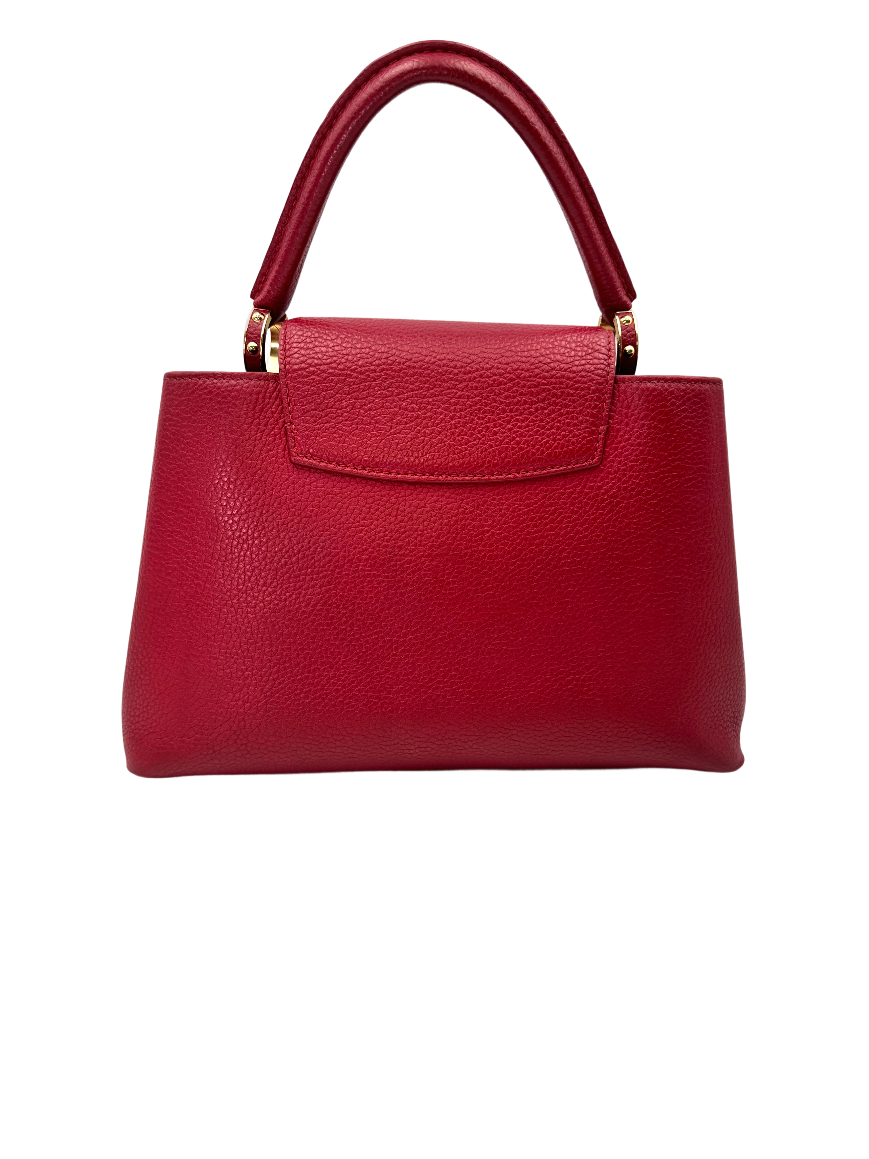 Louis Vuitton Capucines MM Red Leather Handle Bag LV3006