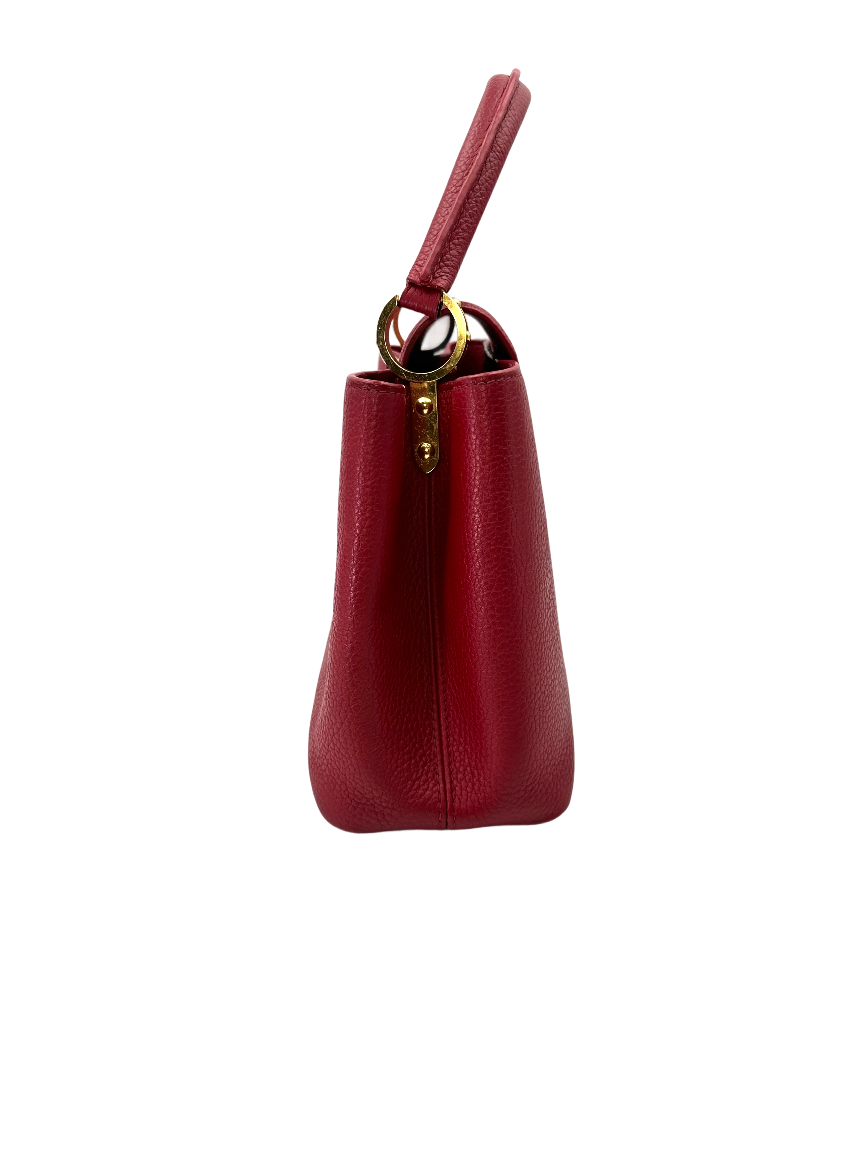 Louis Vuitton Capucines MM Red Leather Handle Bag LV3006