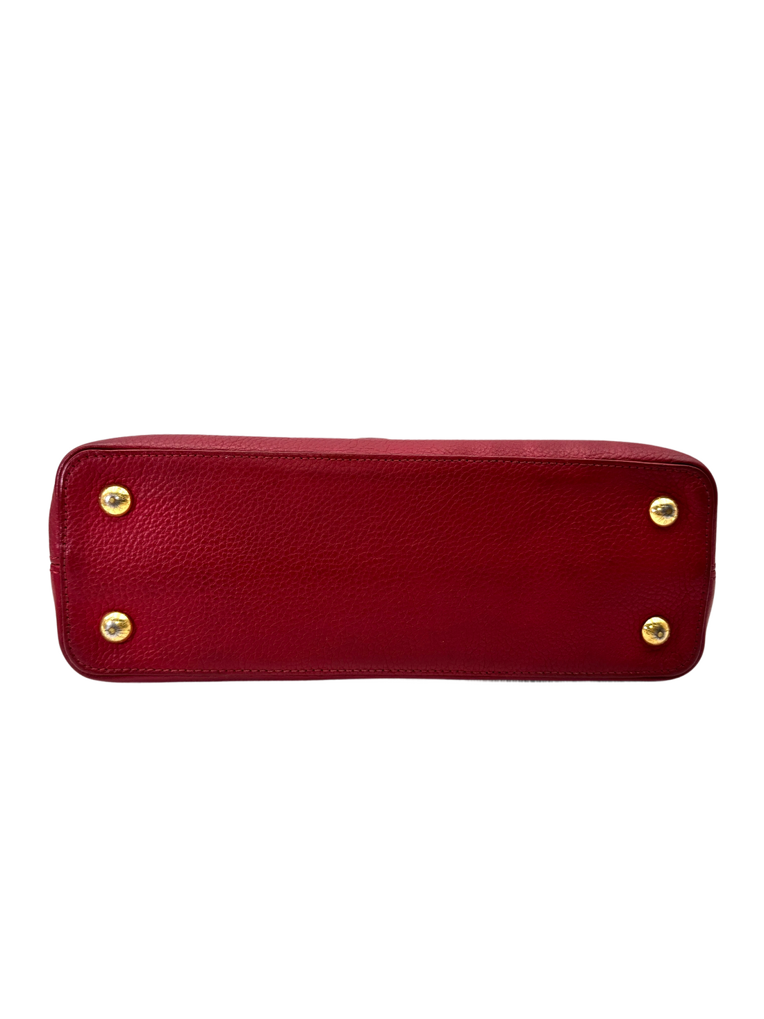 Louis Vuitton Capucines MM Red Leather Handle Bag LV3006
