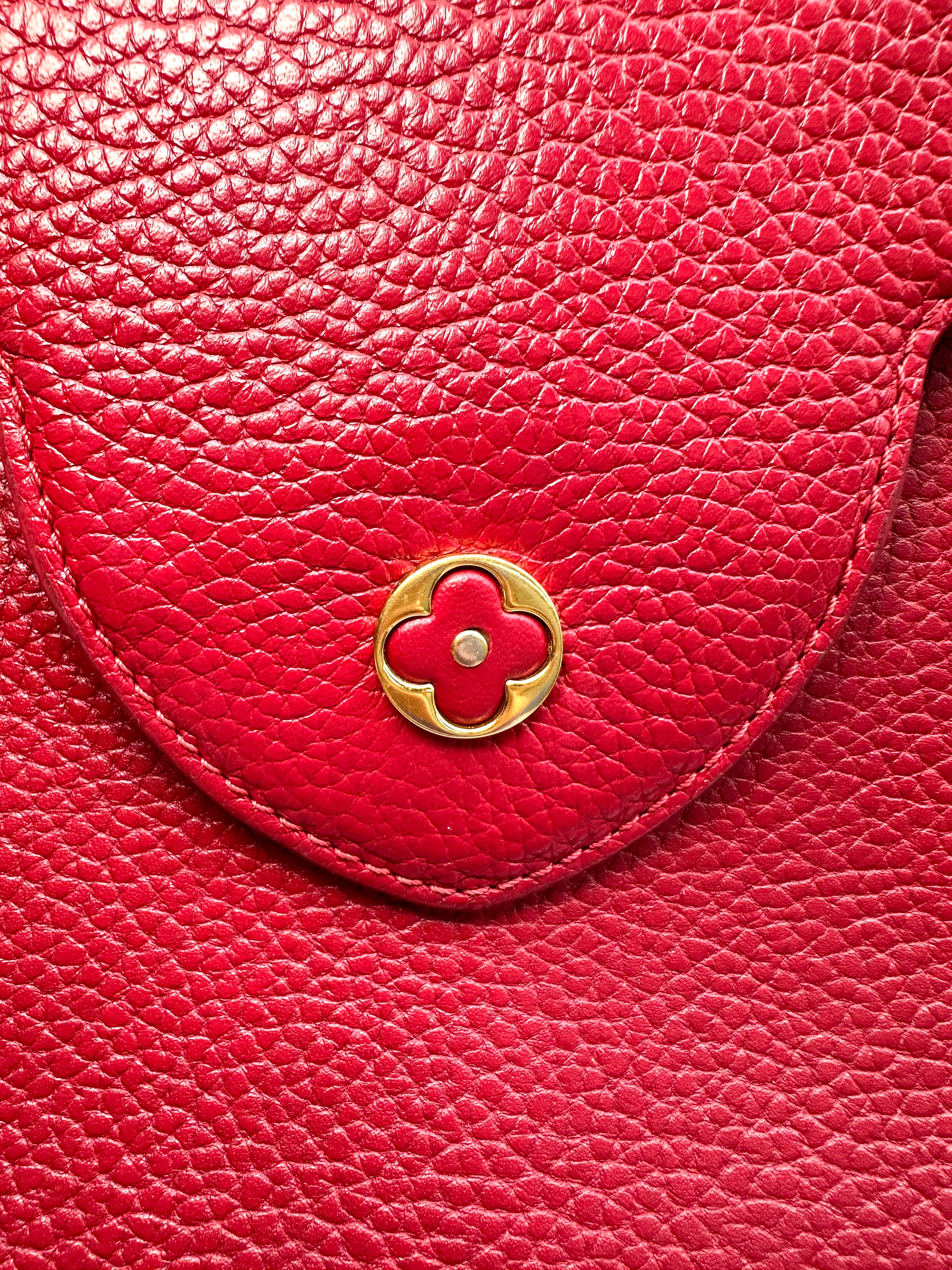 Louis Vuitton Capucines MM Red Leather Handle Bag LV3006