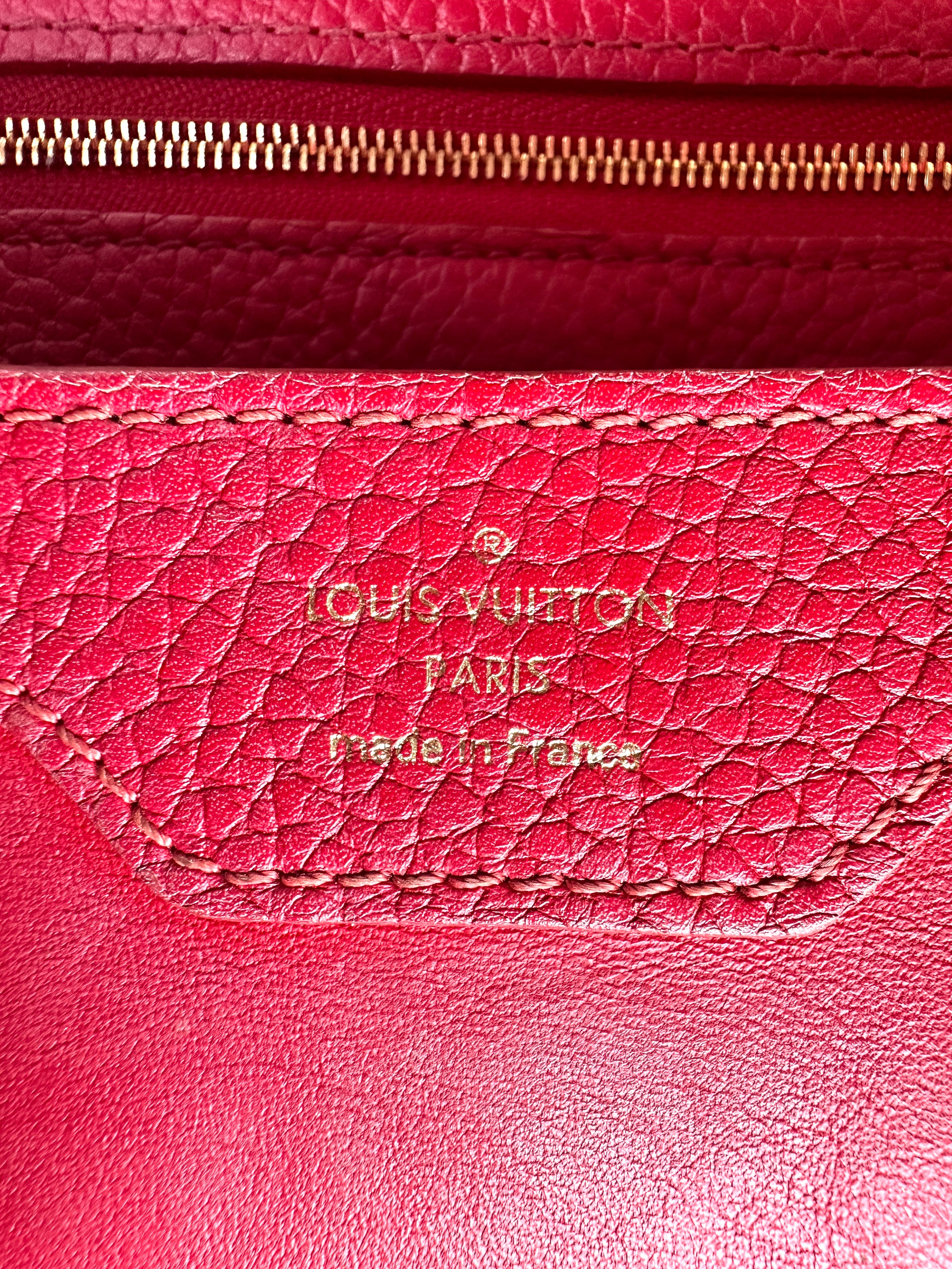 Louis Vuitton Capucines MM Red Leather Handle Bag LV3006