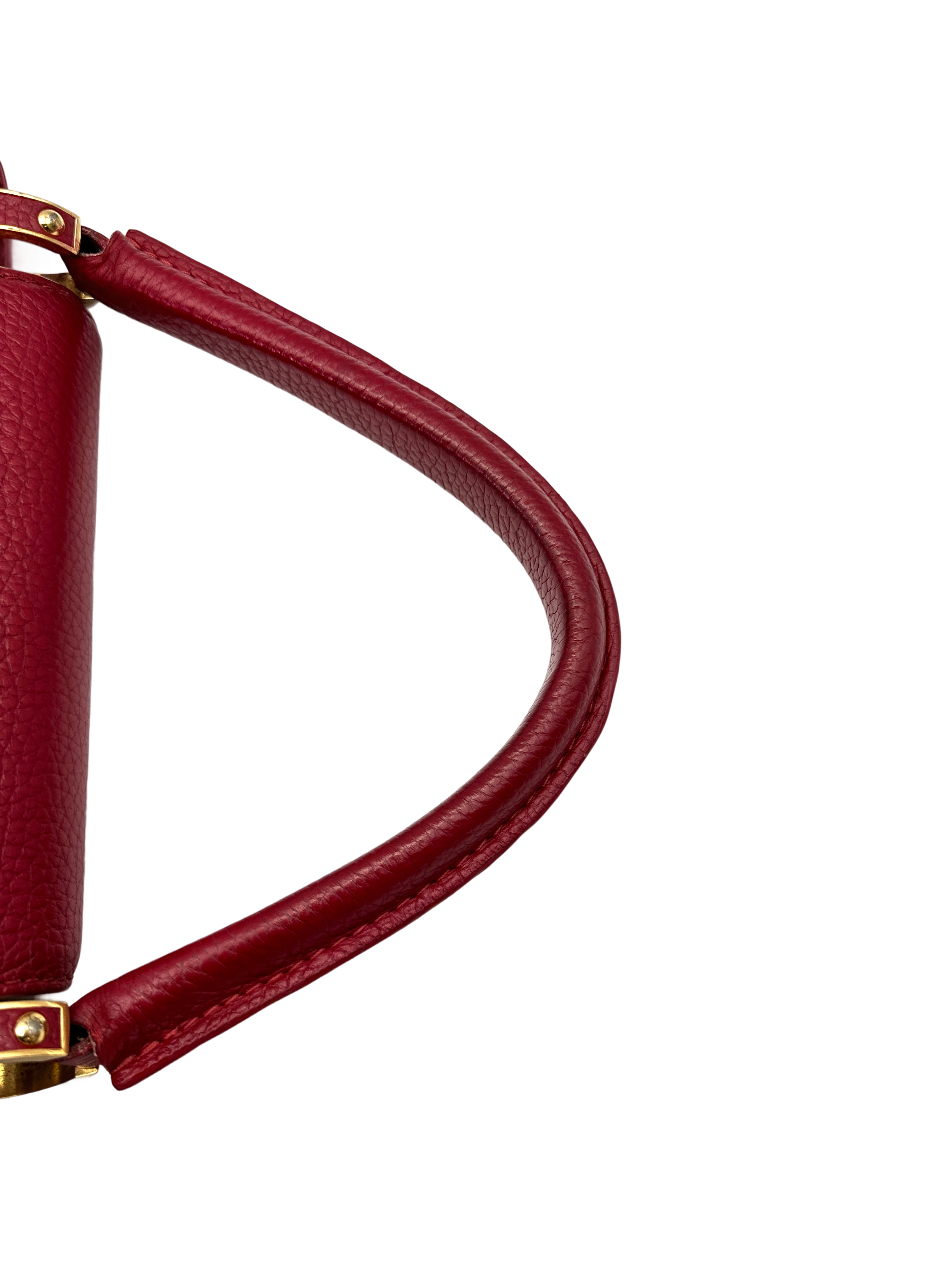 Louis Vuitton Capucines MM Red Leather Handle Bag LV3006