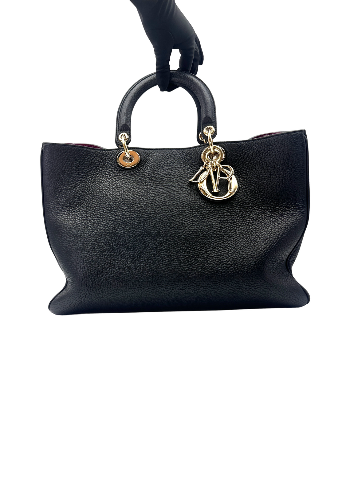 Christian Dior Diorissimo Black Leather Shoulder Bag DR795