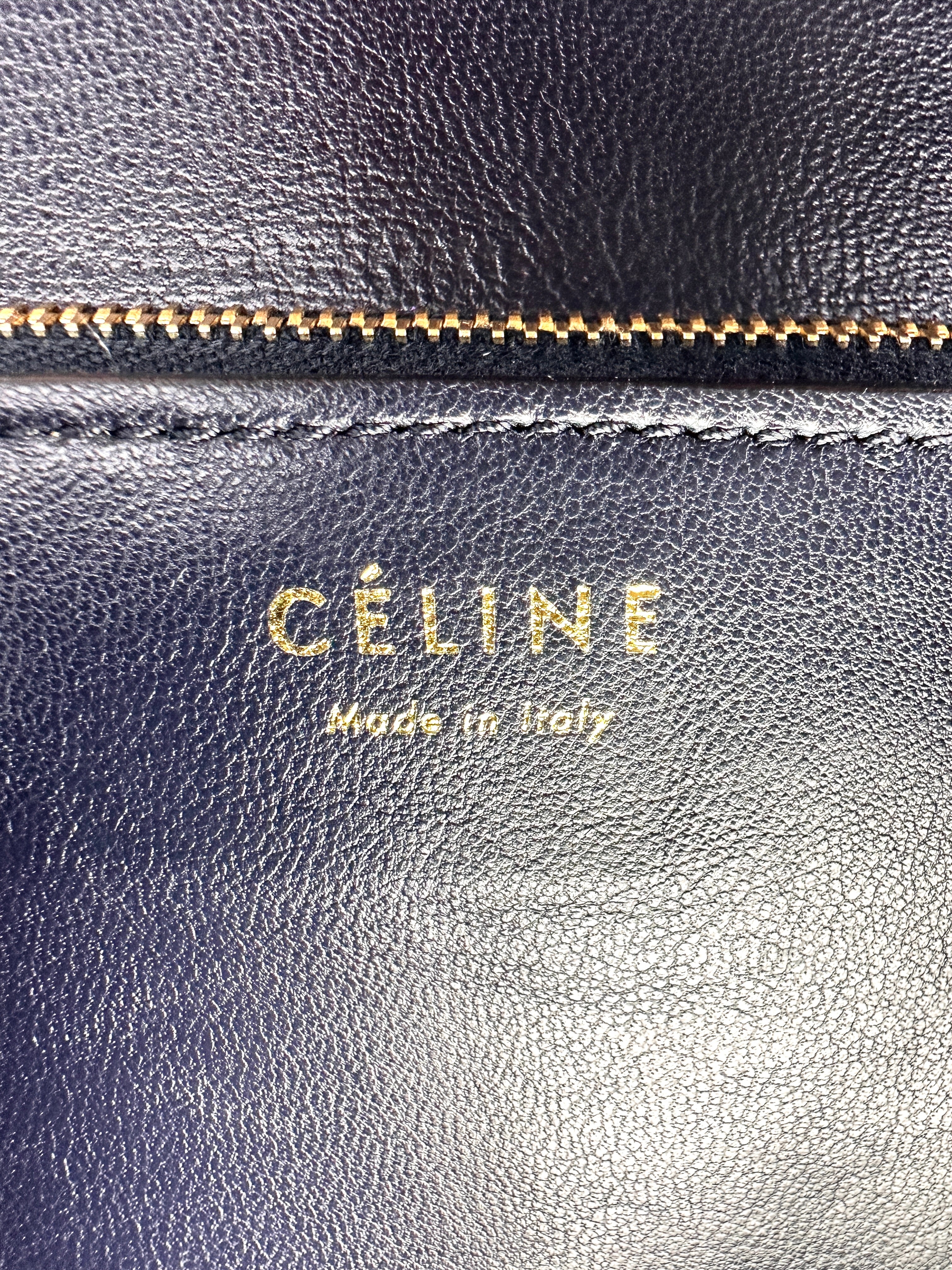 Celine Classic Box Blue Python Leather Medium Size Shoulder Bag CE172