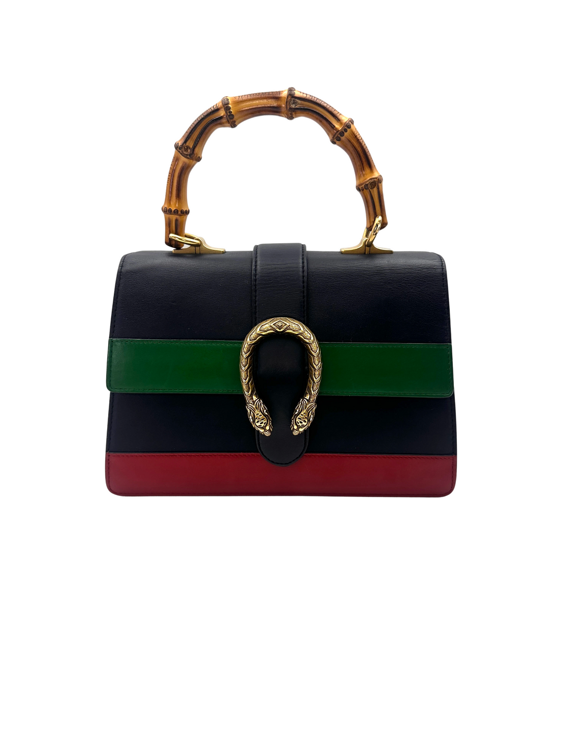 Gucci Dionysus Black Leather Bamboo Handle Bag GG1302