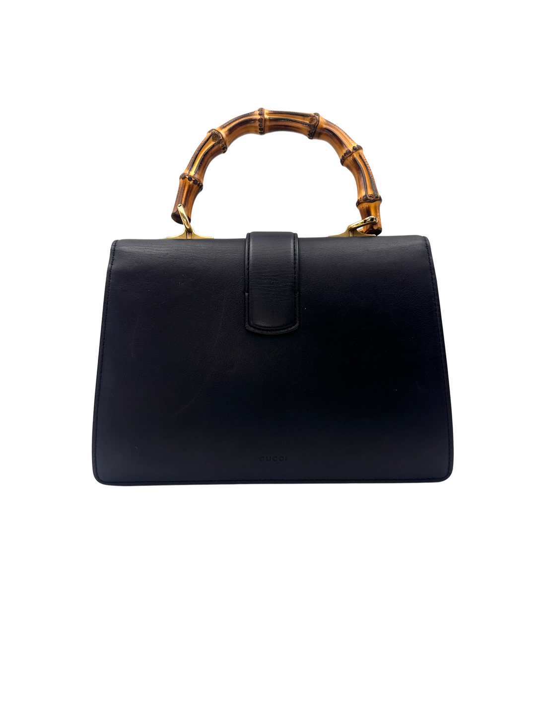 Gucci Dionysus Black Leather Bamboo Handle Bag GG1302