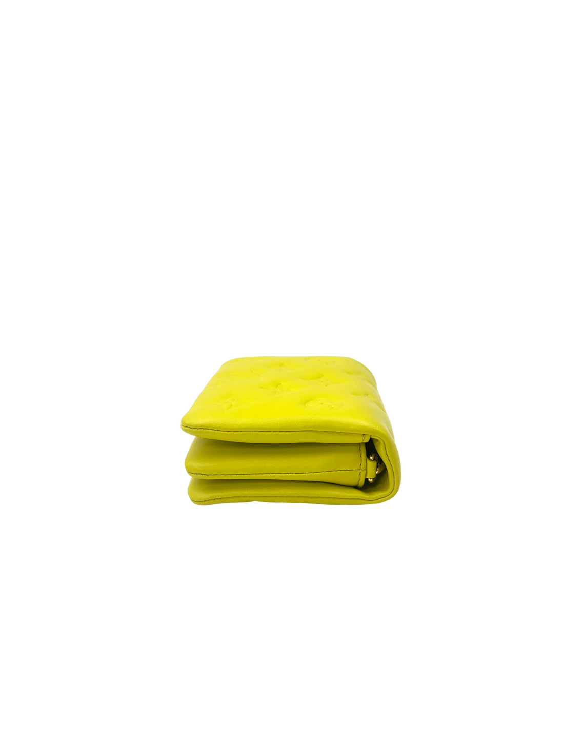 Louis Vuitton Coussin Yellow Embossed Puffy Leather Mini Shoulder Bag LV3007
