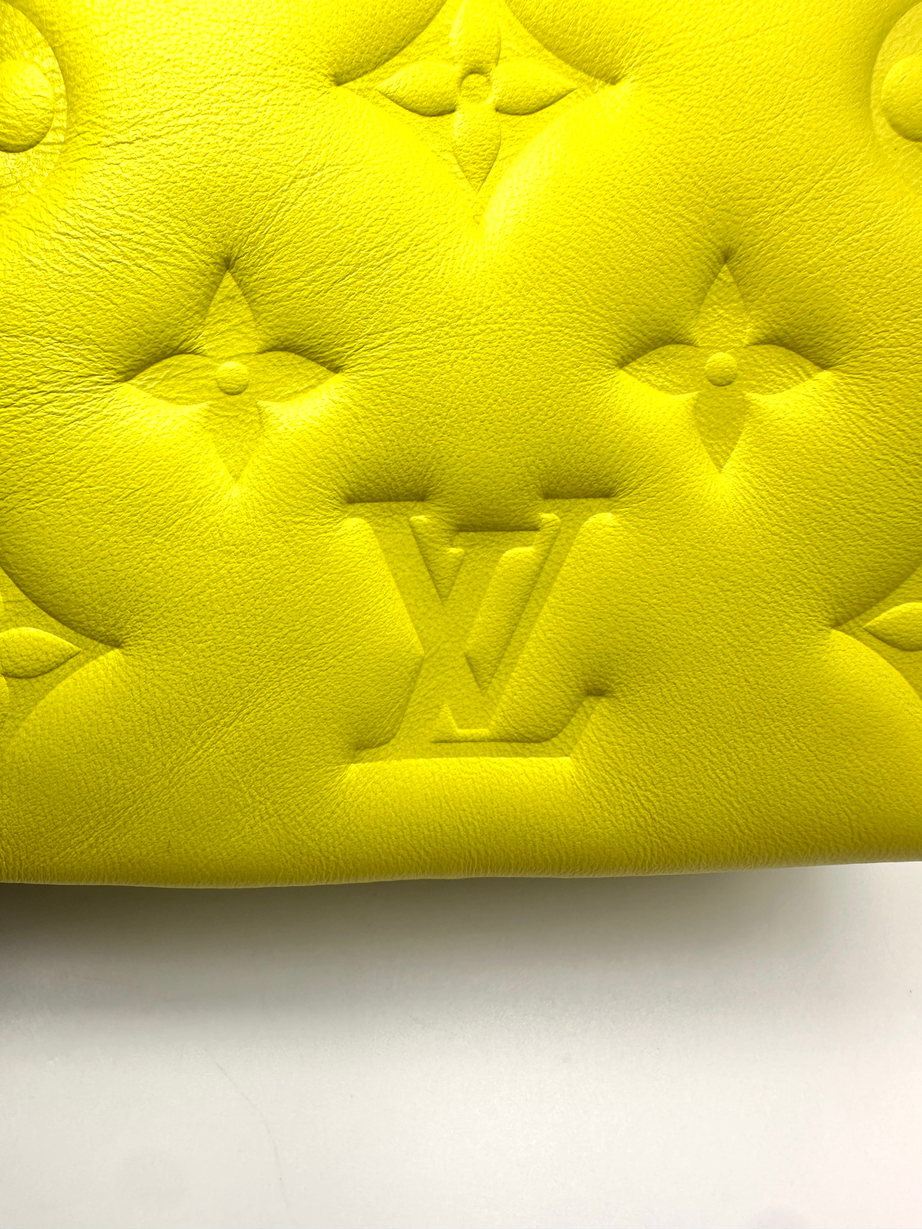 Louis Vuitton Coussin Yellow Embossed Puffy Leather Mini Shoulder Bag LV3007