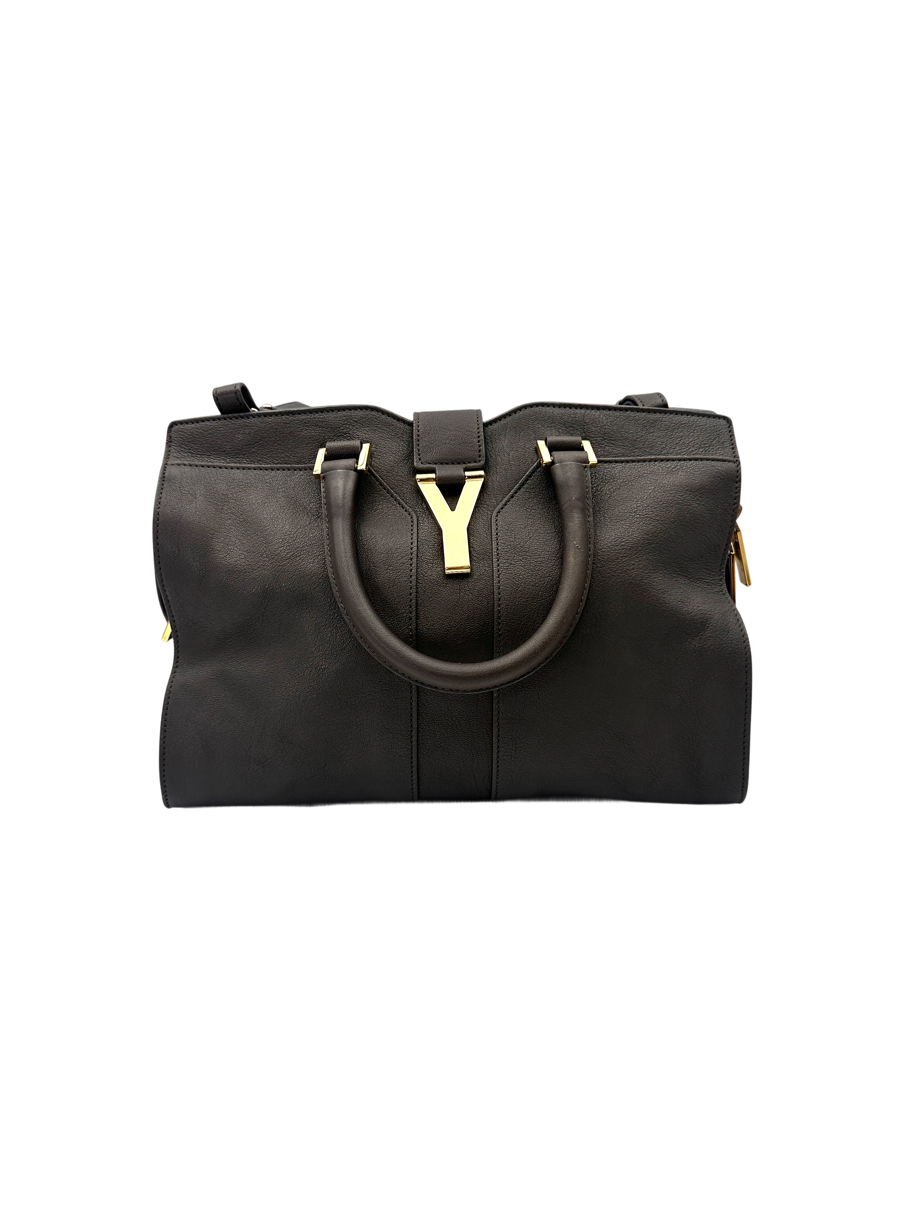 Saint Laurent Chyc Cabas Grey Leather Handle Bag SL257